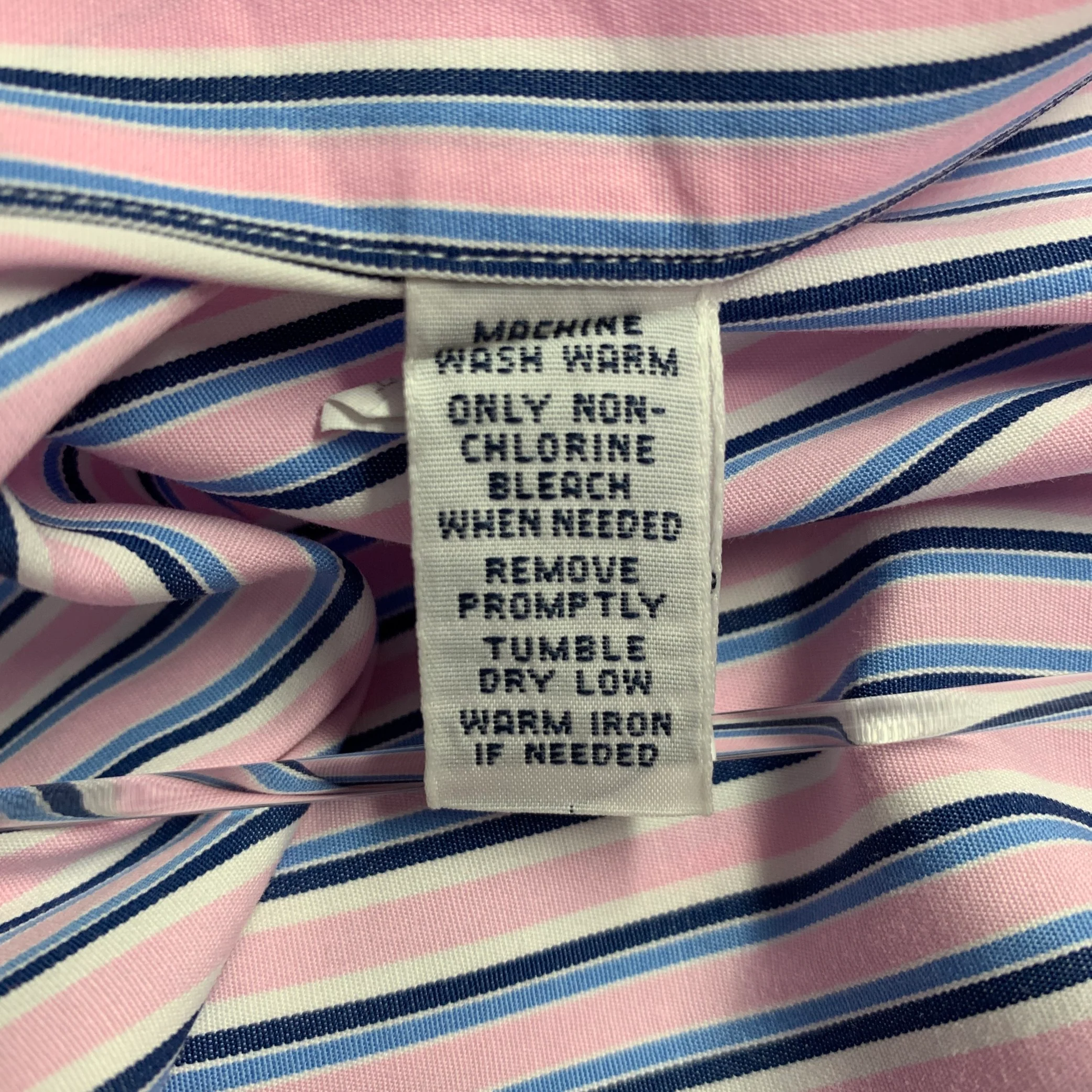 POLO by RALPH LAUREN Size XXL Pink Blue Stripe Cotton Long Sleeve Shirt - Image 6