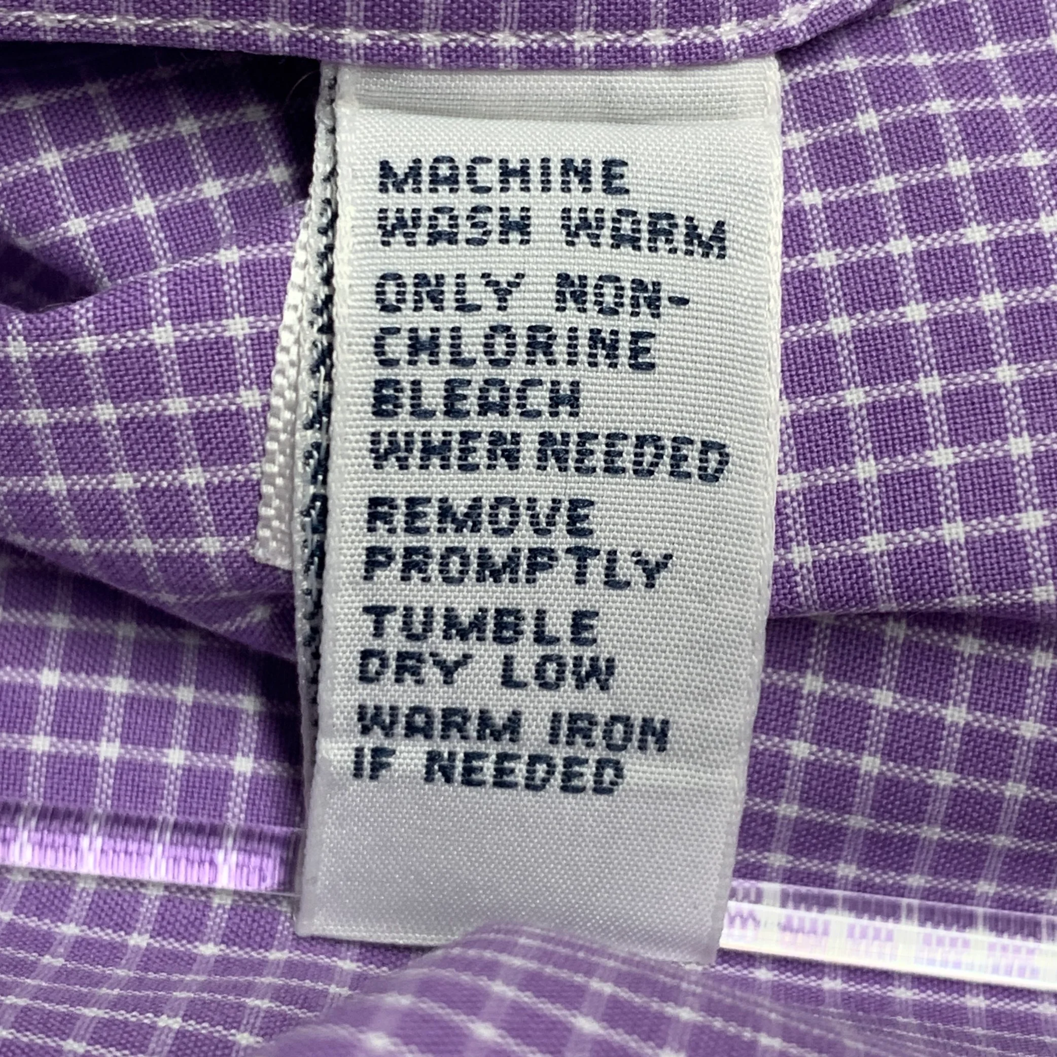 POLO by RALPH LAUREN Size XXL Purple White Checkered Cotton Long Sleeve Shirt - Image 7
