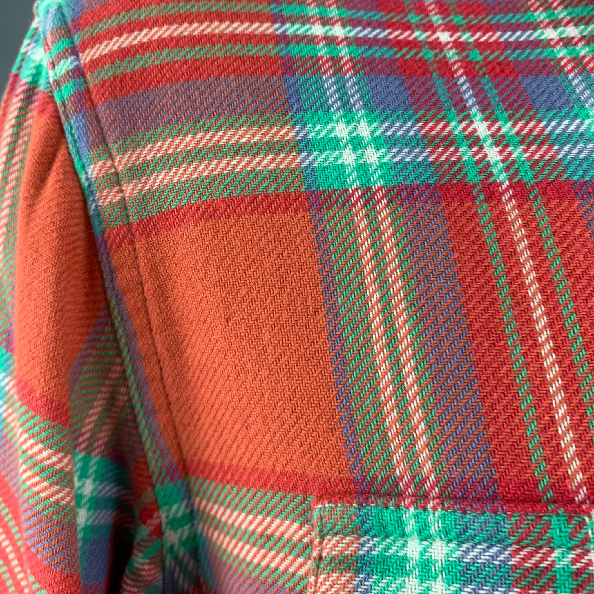 POLO by RALPH LAUREN Size XXL Red Green Plaid Cotton Flannel Long Sleeve Shirt - Image 6