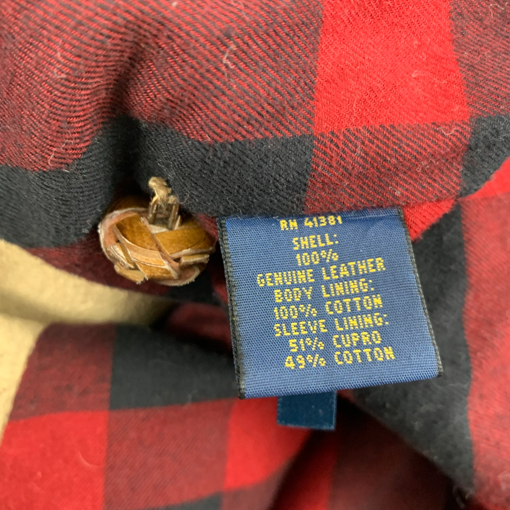 POLO by RALPH LAUREN Size XXL Tan Distressed Leather Zip Up Jacket - Image 4