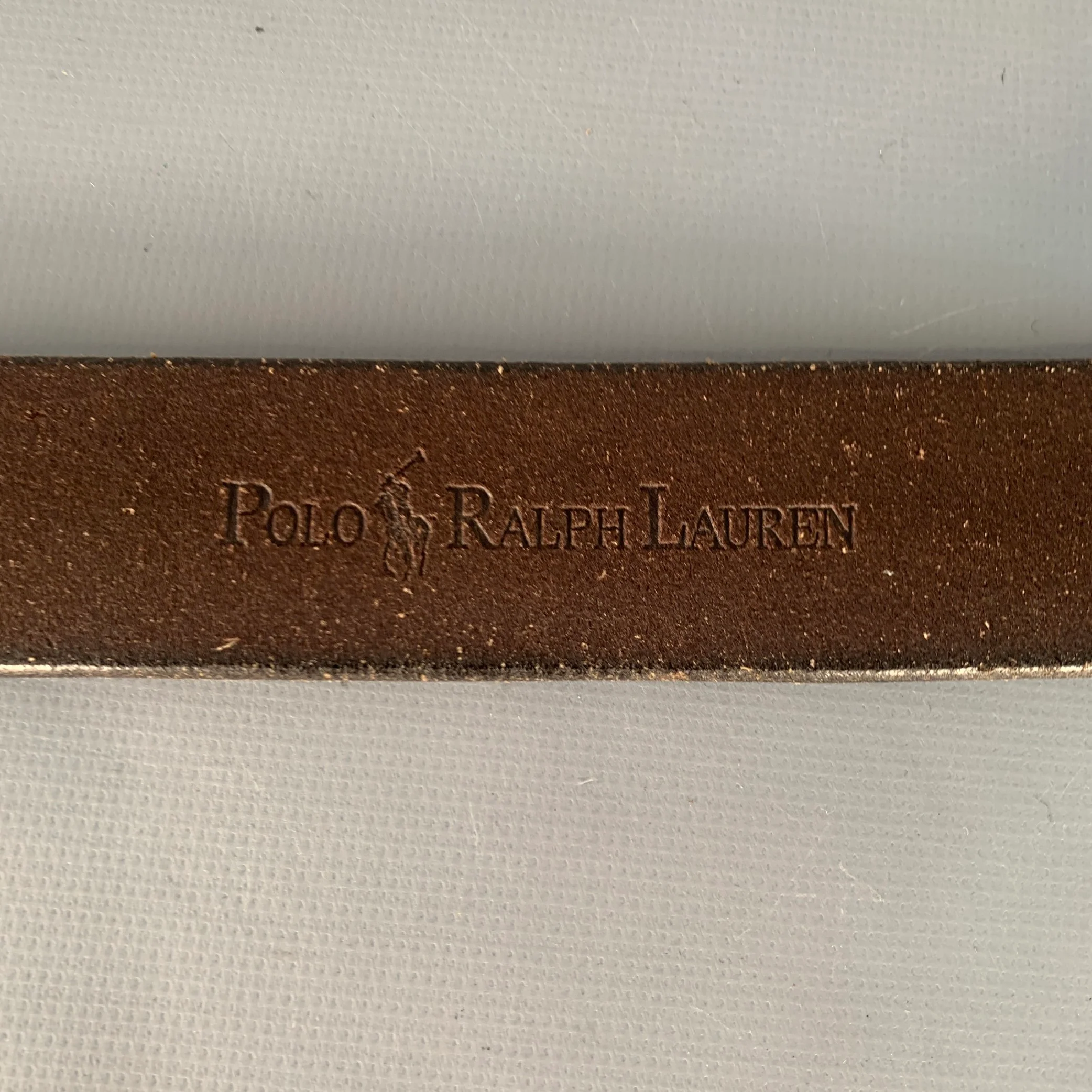 POLO by RALPH LAUREN Vintage Size S Brown Leather Double Ring Belt - Image 6