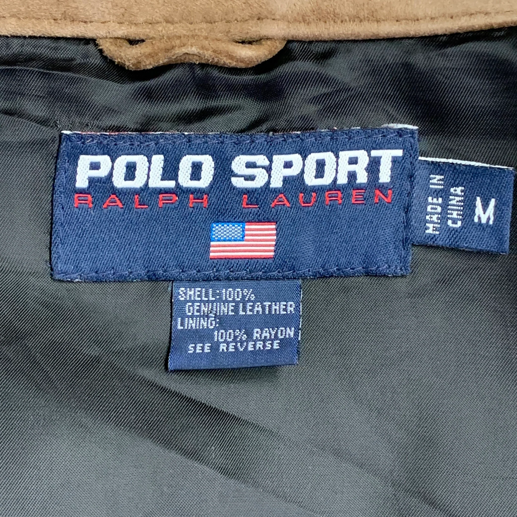 POLO SPORT Size M Brown Textured Suede Belted Jacket - Image 4
