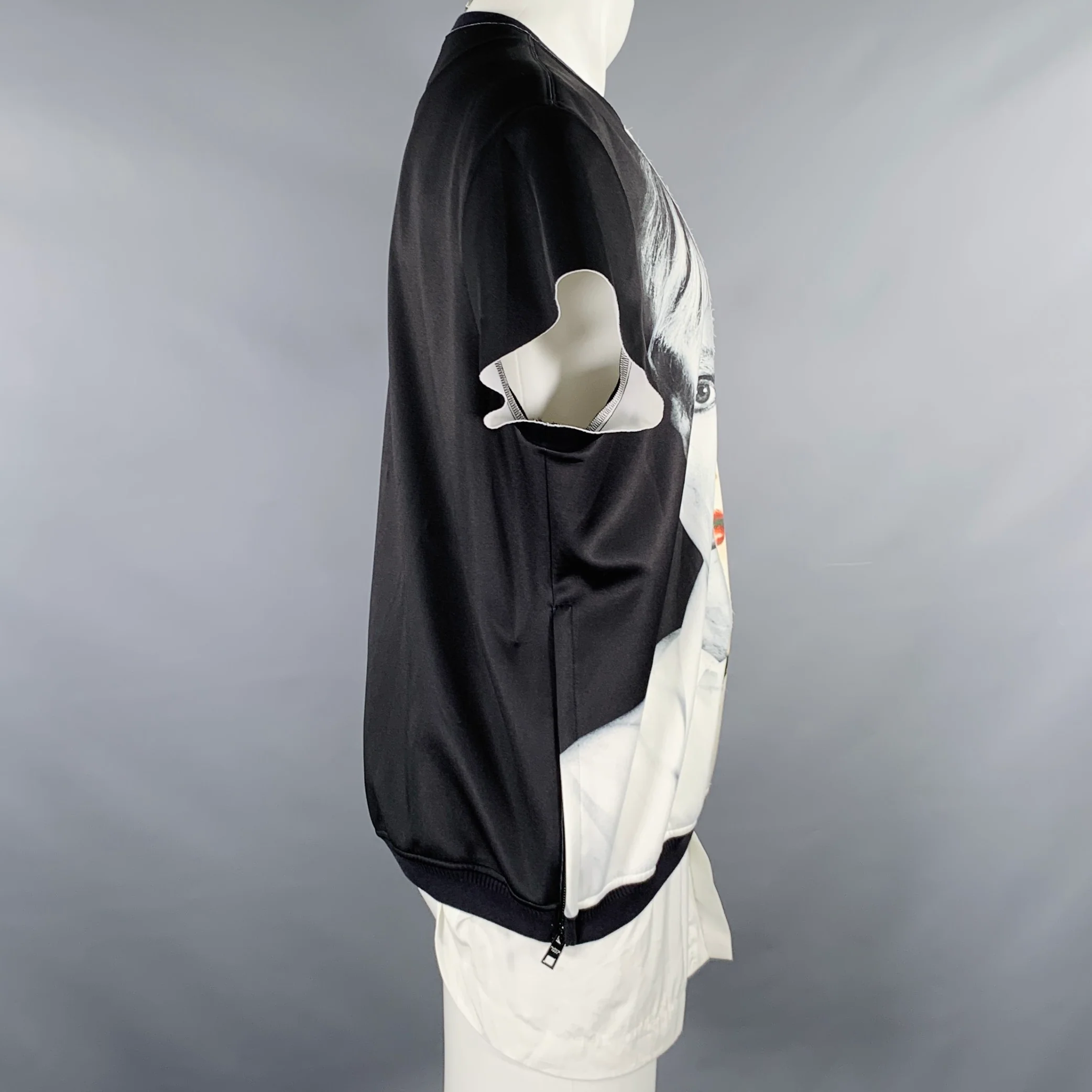 PORTS 1961 Size S Warhol Black White Polyester Blend Short Sleeve Pullover - Image 3