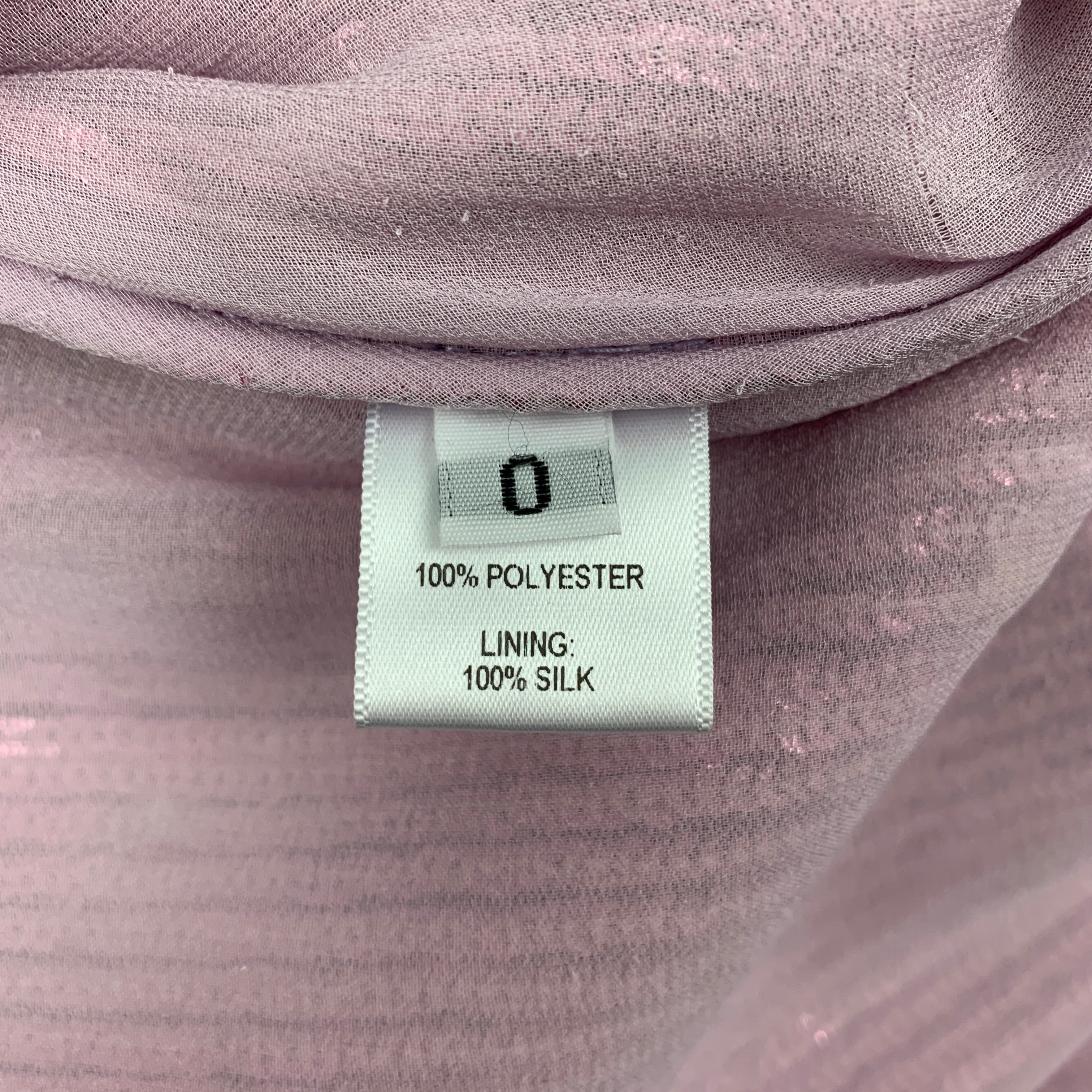 PRABAL GURUNG Size 0 Pink Polyester Sequined Raw Edge Dress Top - Image 5