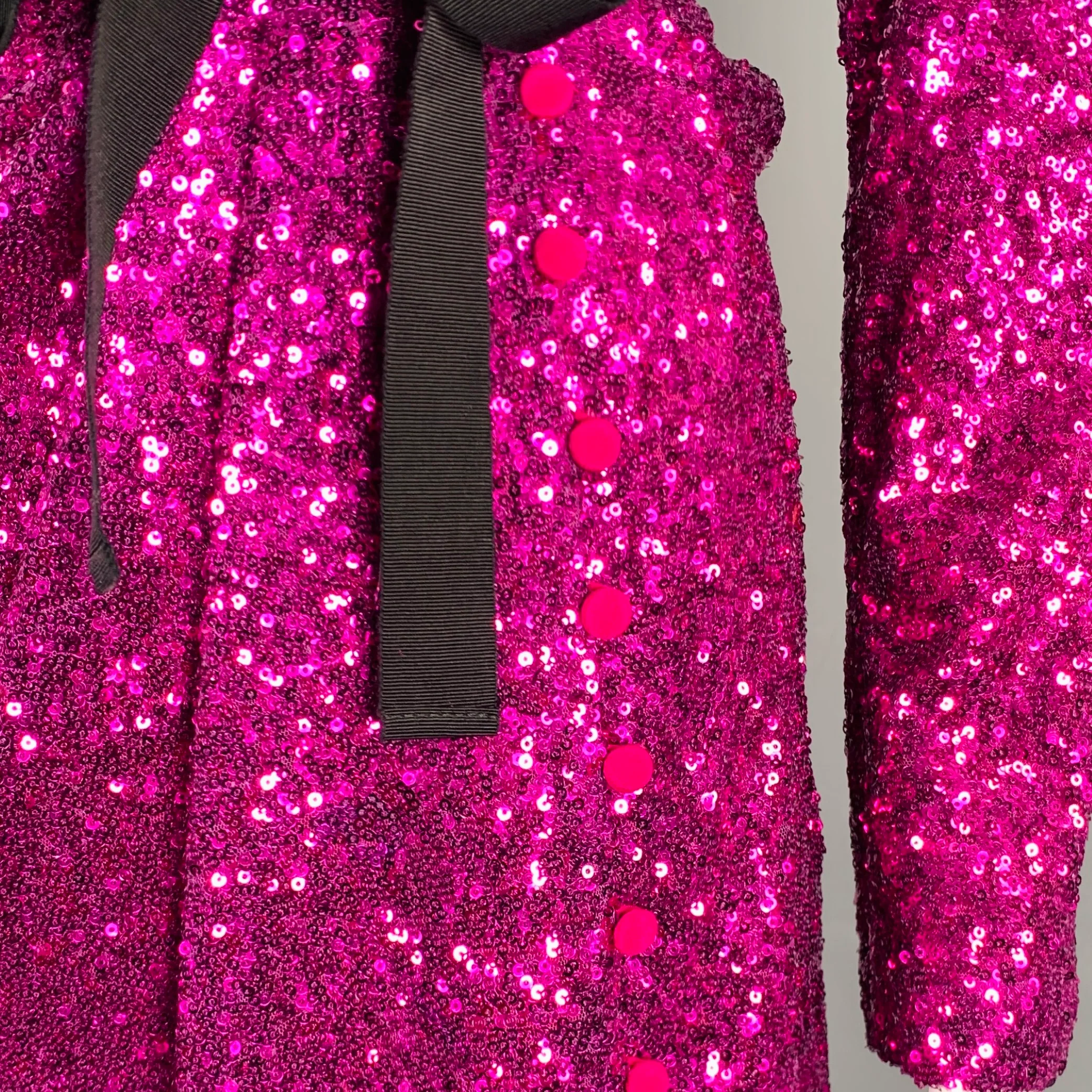 PRABAL GURUNG Size 6 Purple Polyester Sequined Open Back Dress - Image 3