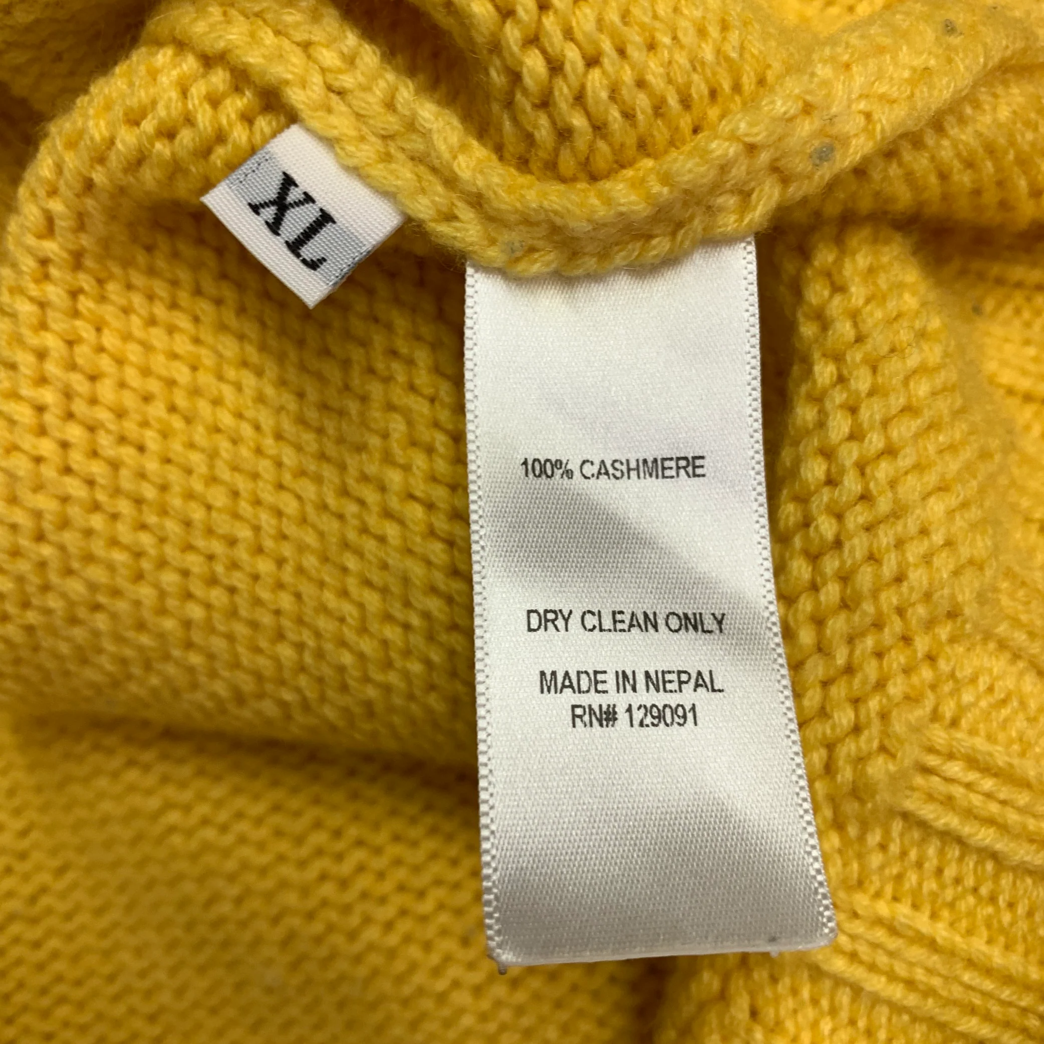 PRABAL GURUNG Size XL Yellow Blue Dyed Cashmere Hooded Sweater - Image 7