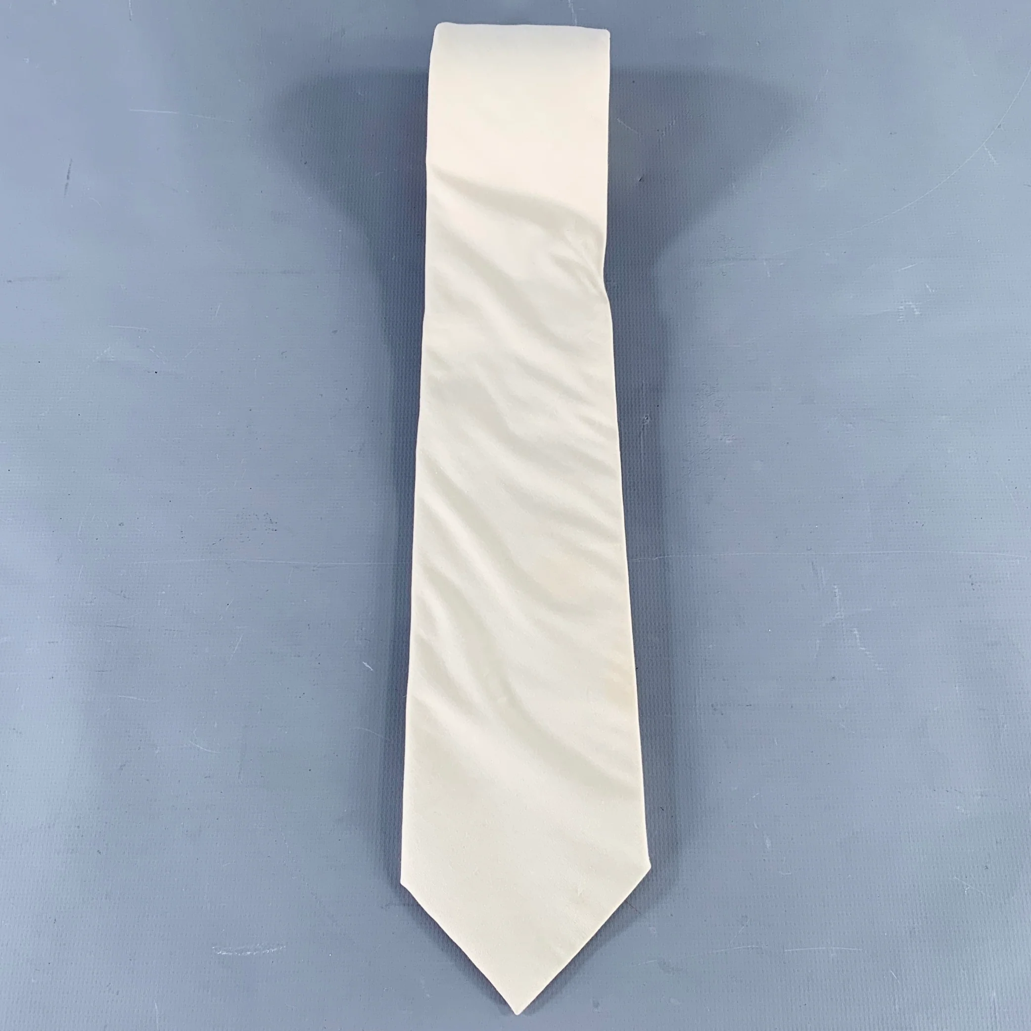 PRADA Cream Cotton Blend Tie - Image 2