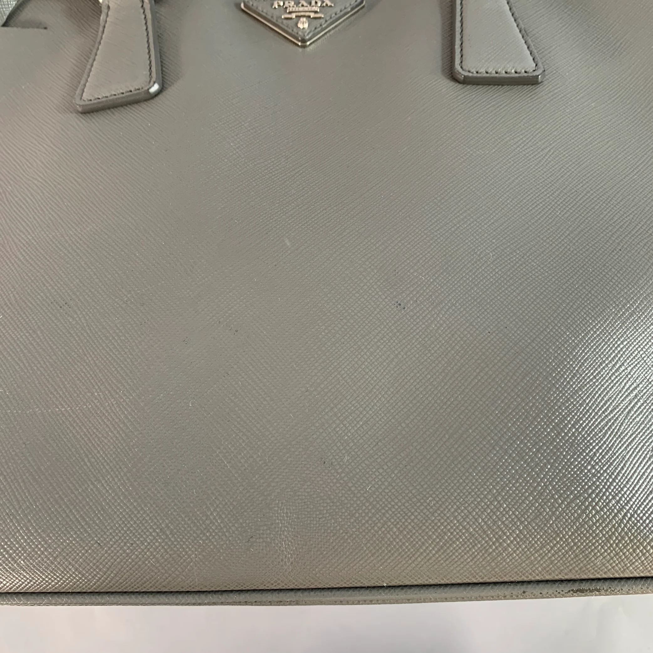 PRADA Galleria Grey Saffiano Leather Top Handles Handbag - Image 14