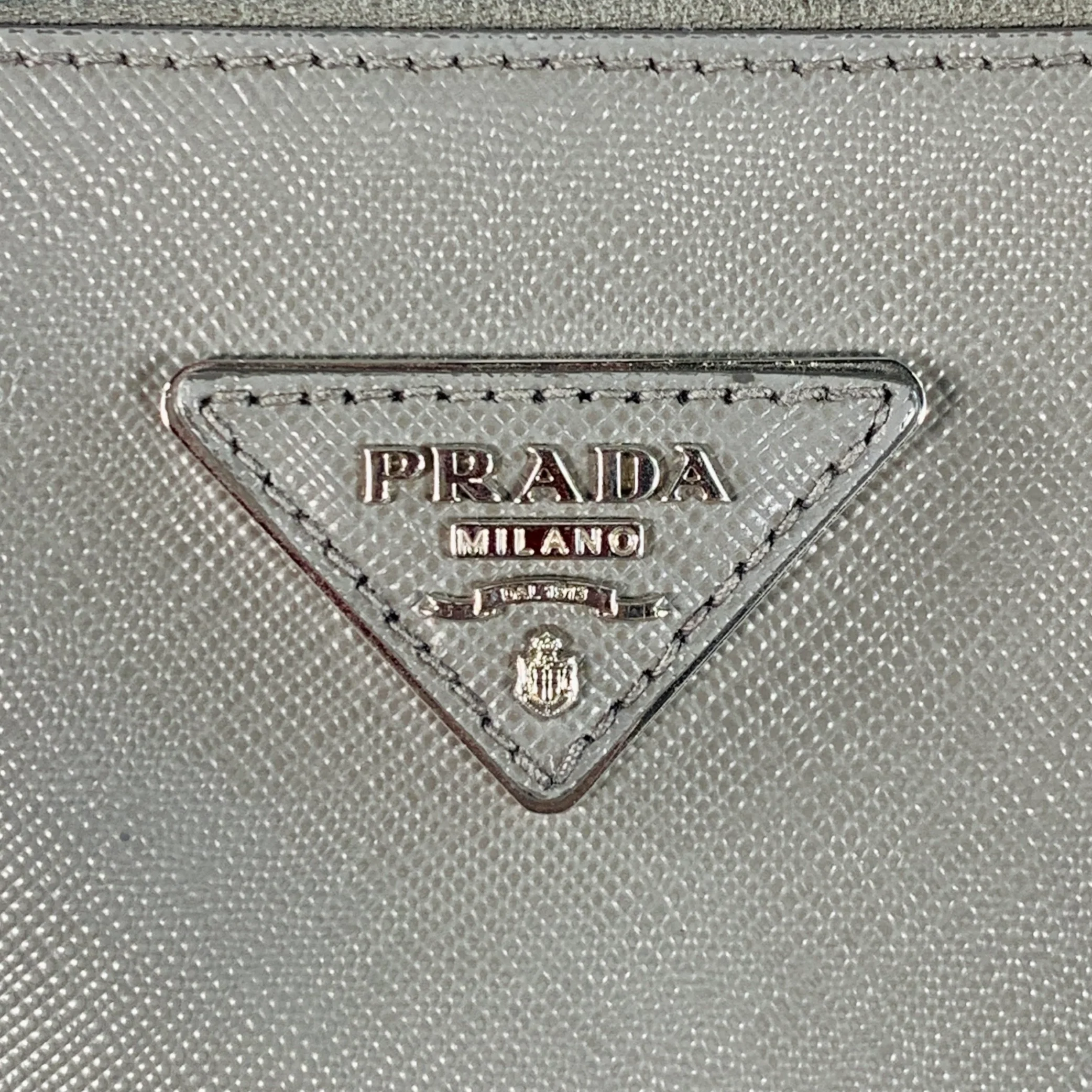 PRADA Galleria Grey Saffiano Leather Top Handles Handbag - Image 2