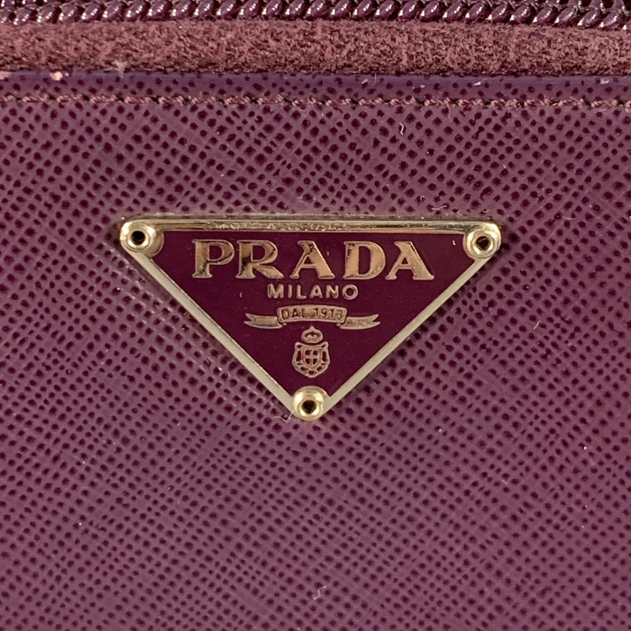 PRADA Purple Saffiano Leather Zip Wallet - Image 2