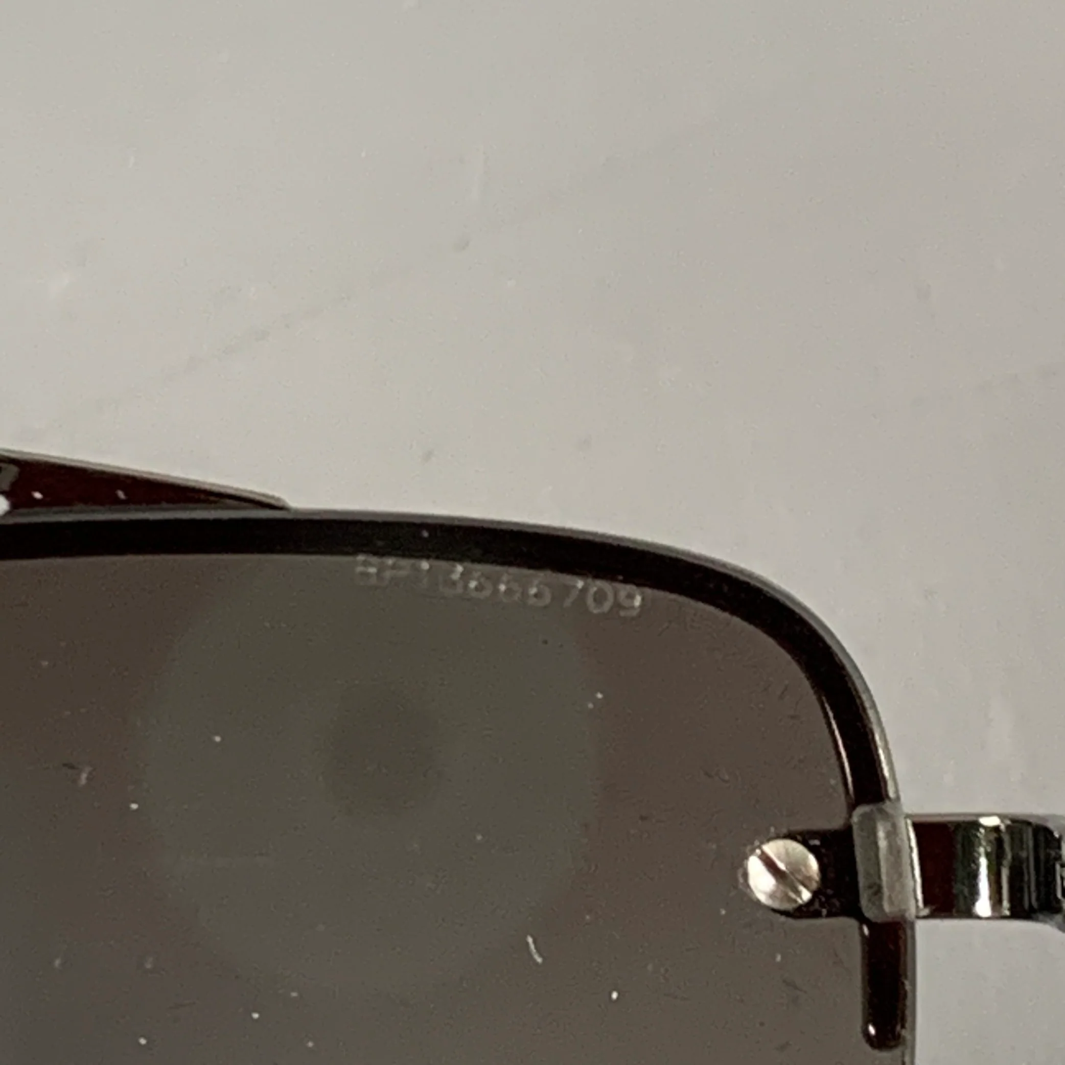 PRADA Silver Metal Square Semi Rimless Sunglasses - Image 7