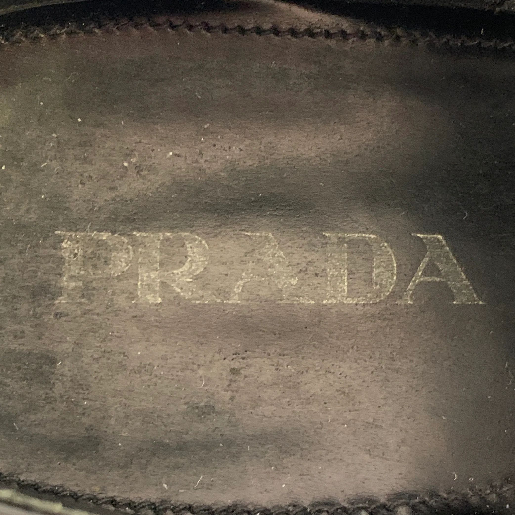 PRADA Size 10 Black Leather Nylon Derby Lace-Up Shoes - Image 7
