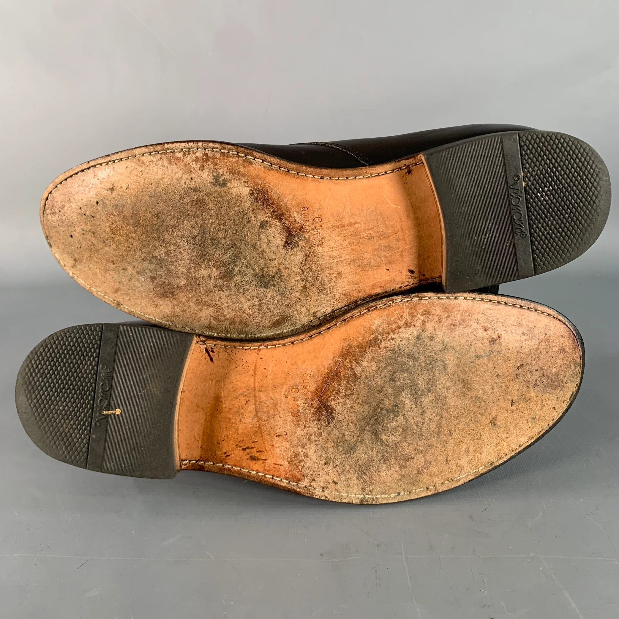 PRADA Size 10 Brown Leather Derby Split Toe Lace-Up Shoes - Image 6