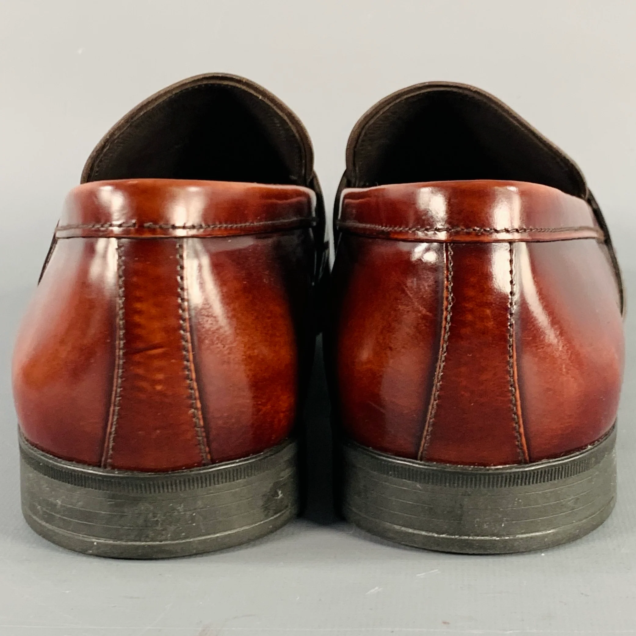 PRADA Size 10 Brown Leather Penny Loafers - Image 4