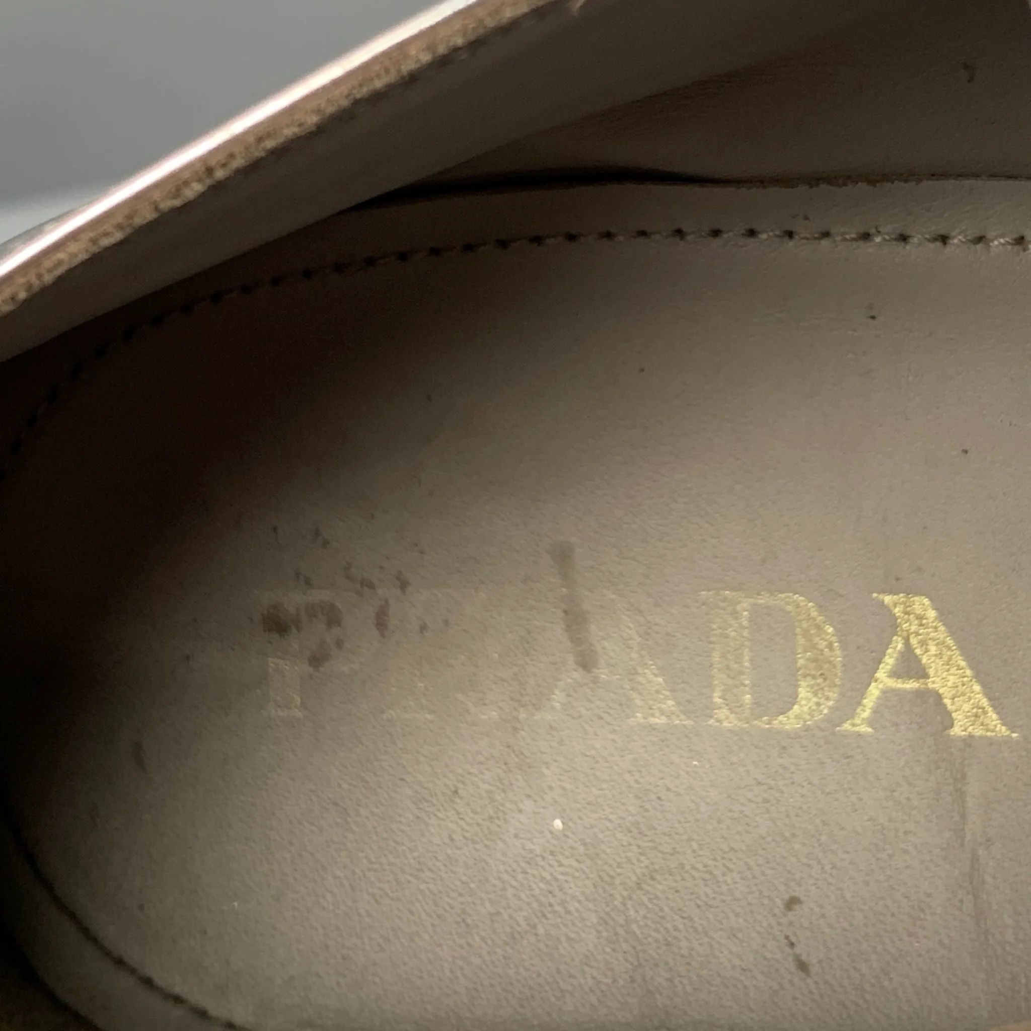 PRADA Size 10 Silver Perforated Leather Platform Lace-Up Shoes - Image 7