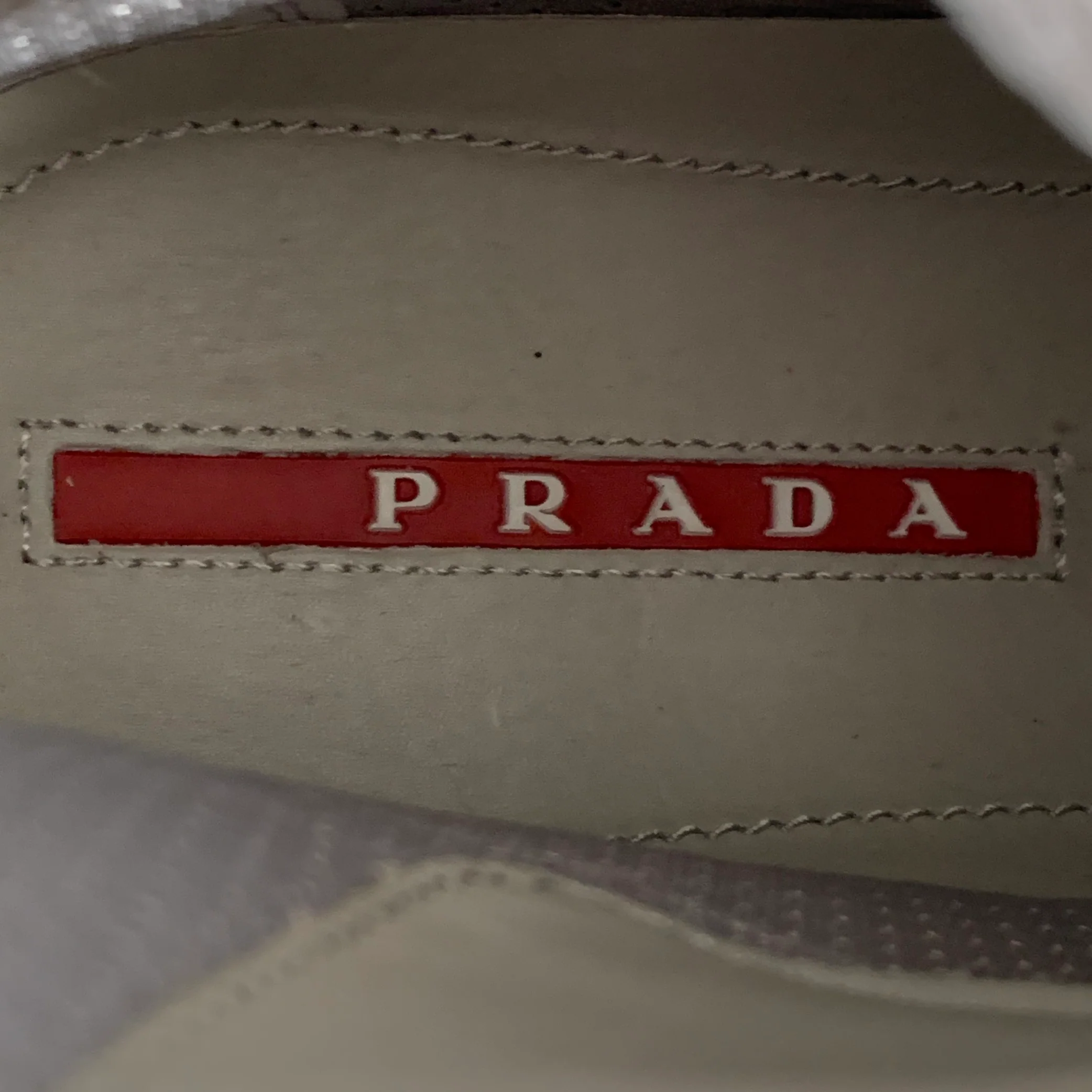 PRADA Size 11 America's Cup Red Silver Mesh High Top Sneakers - Image 9