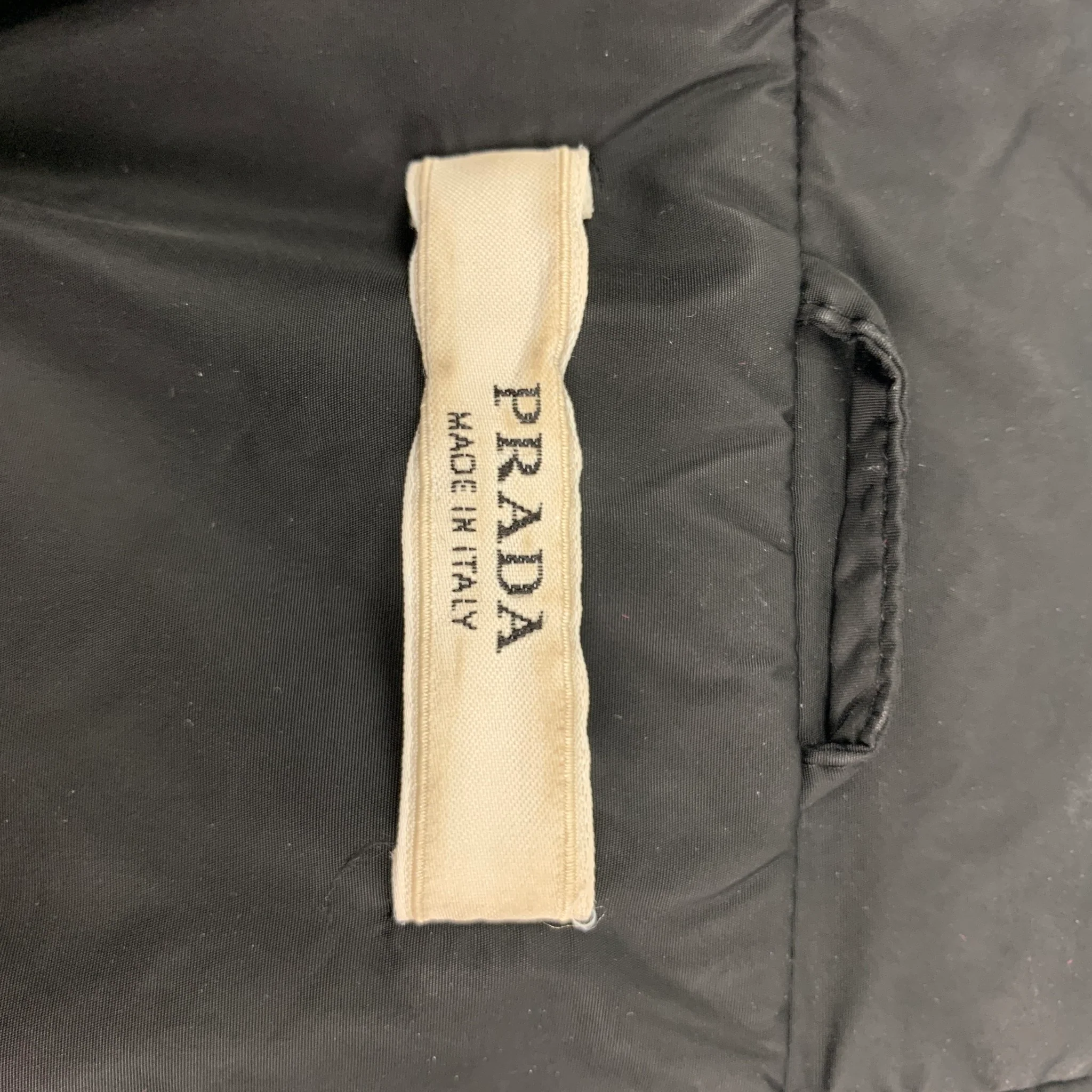 PRADA Size 2 Black Nylon Ruched Hooded Jacket - Image 5