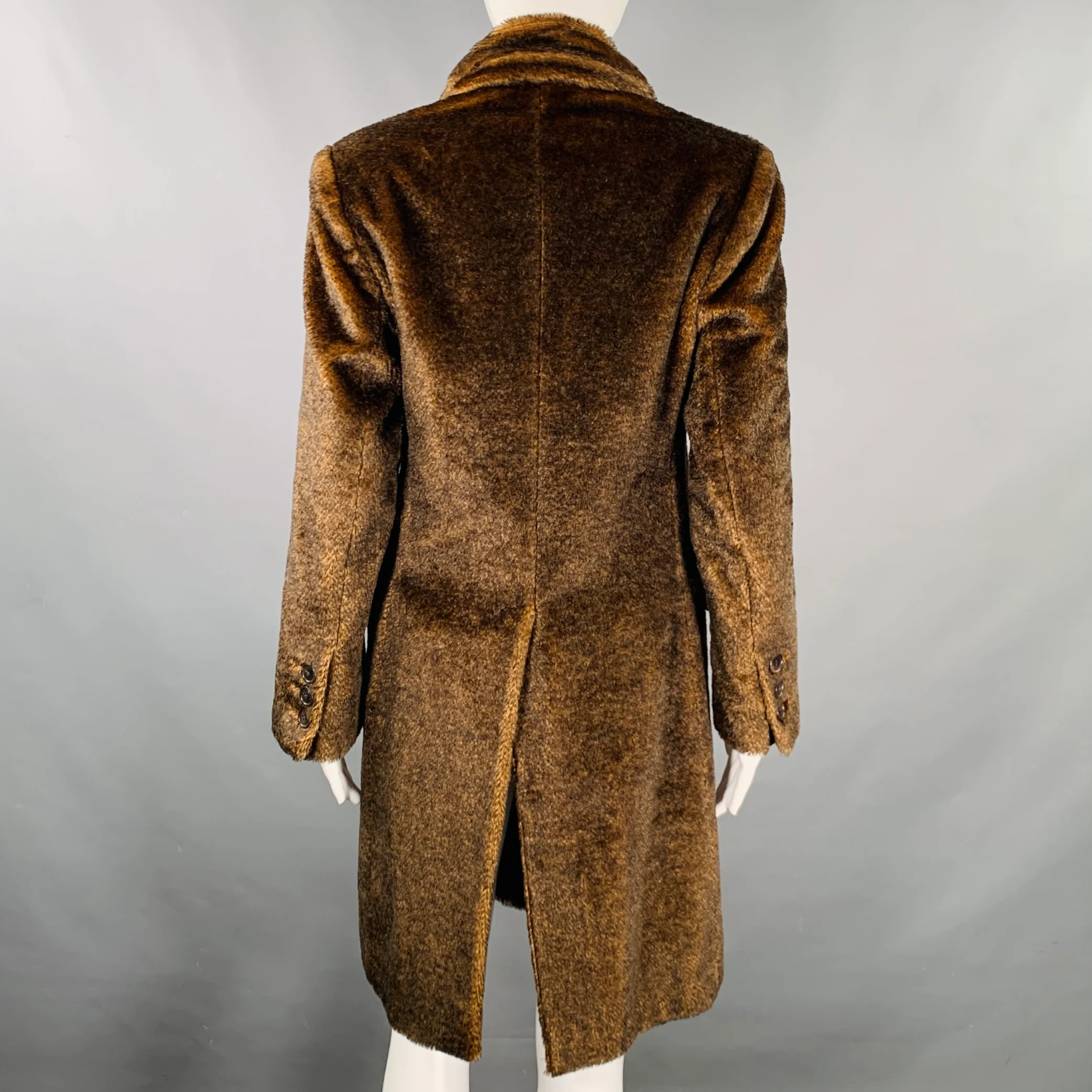 PRADA Size 2 Brown Camel Mohair Faux Fur Coat - Image 3