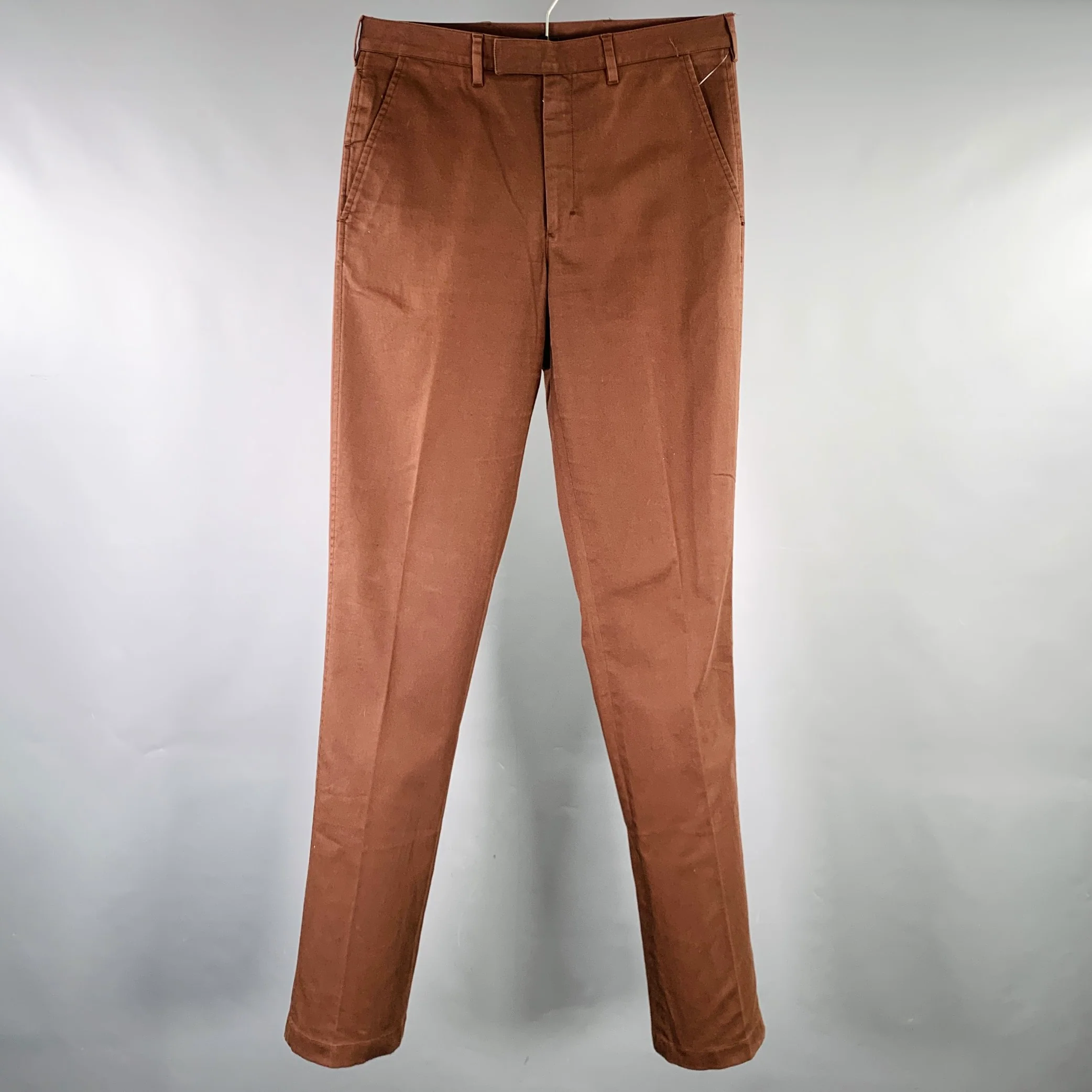 PRADA Size 30 Brown Flat Front Casual Pants