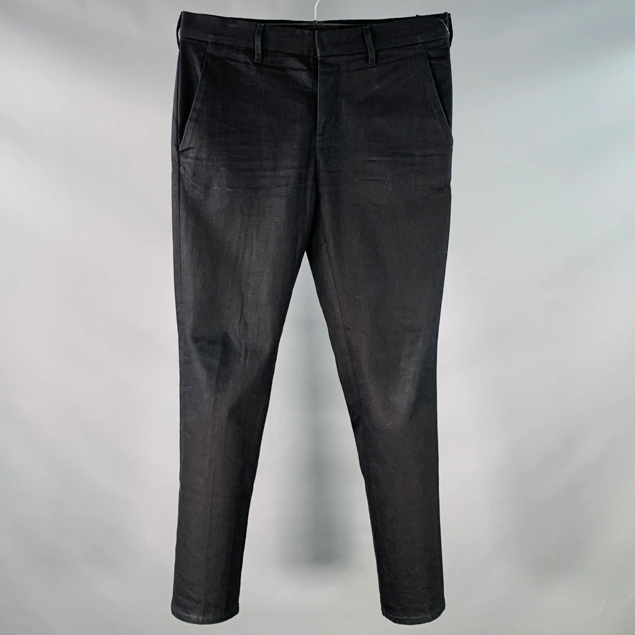 PRADA Size 31 Black Twill Cotton Tapered Casual Pants