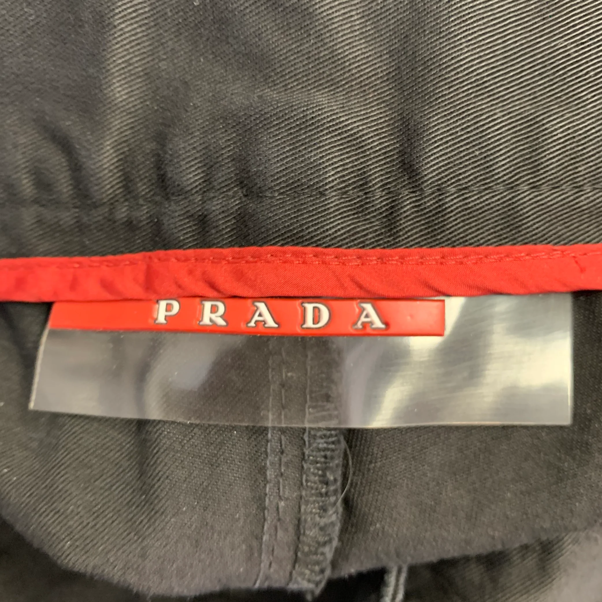 PRADA Size 32 Black Twill Cotton Flat Front Slim Straight Casual Pants - Image 4