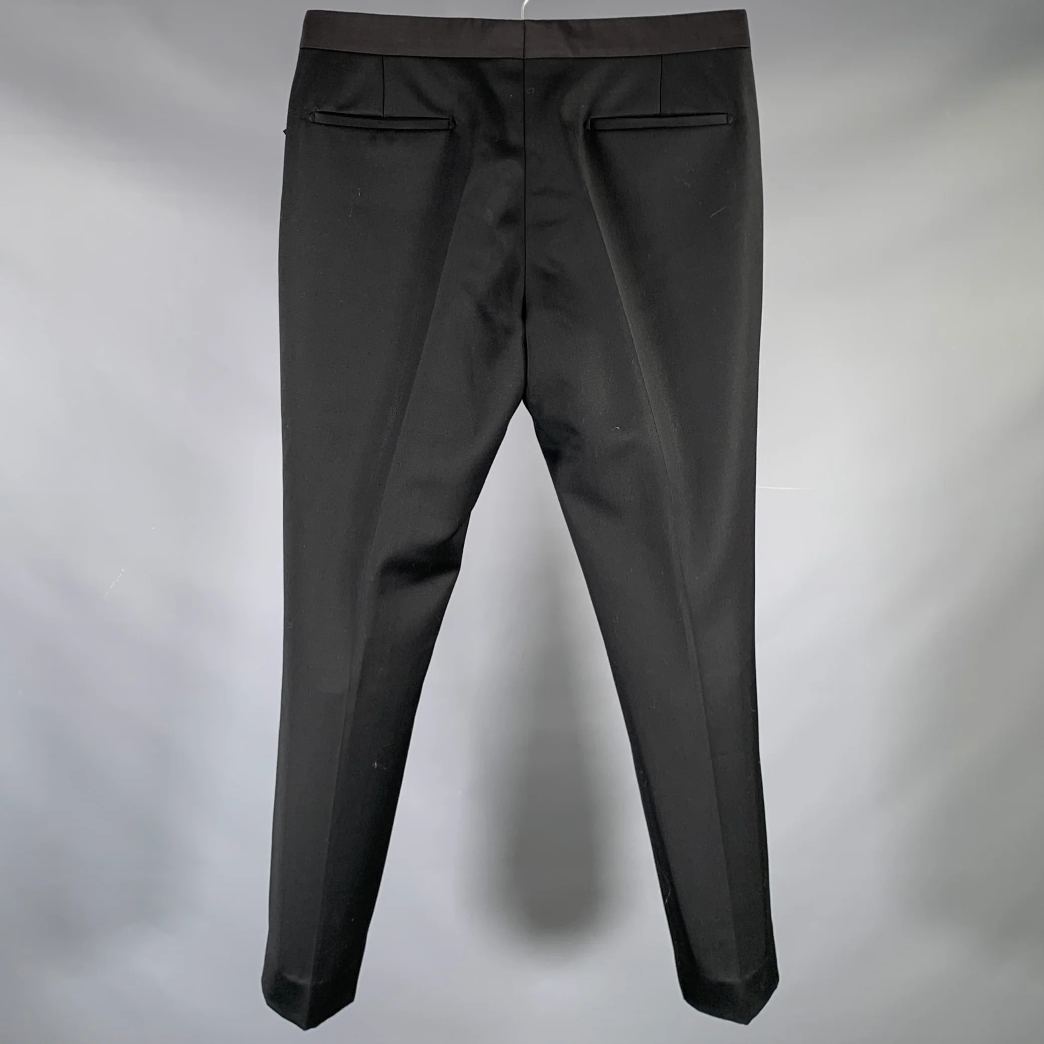 PRADA Size 32 Black Wool Blend Button Fly Dress Pants - Image 2