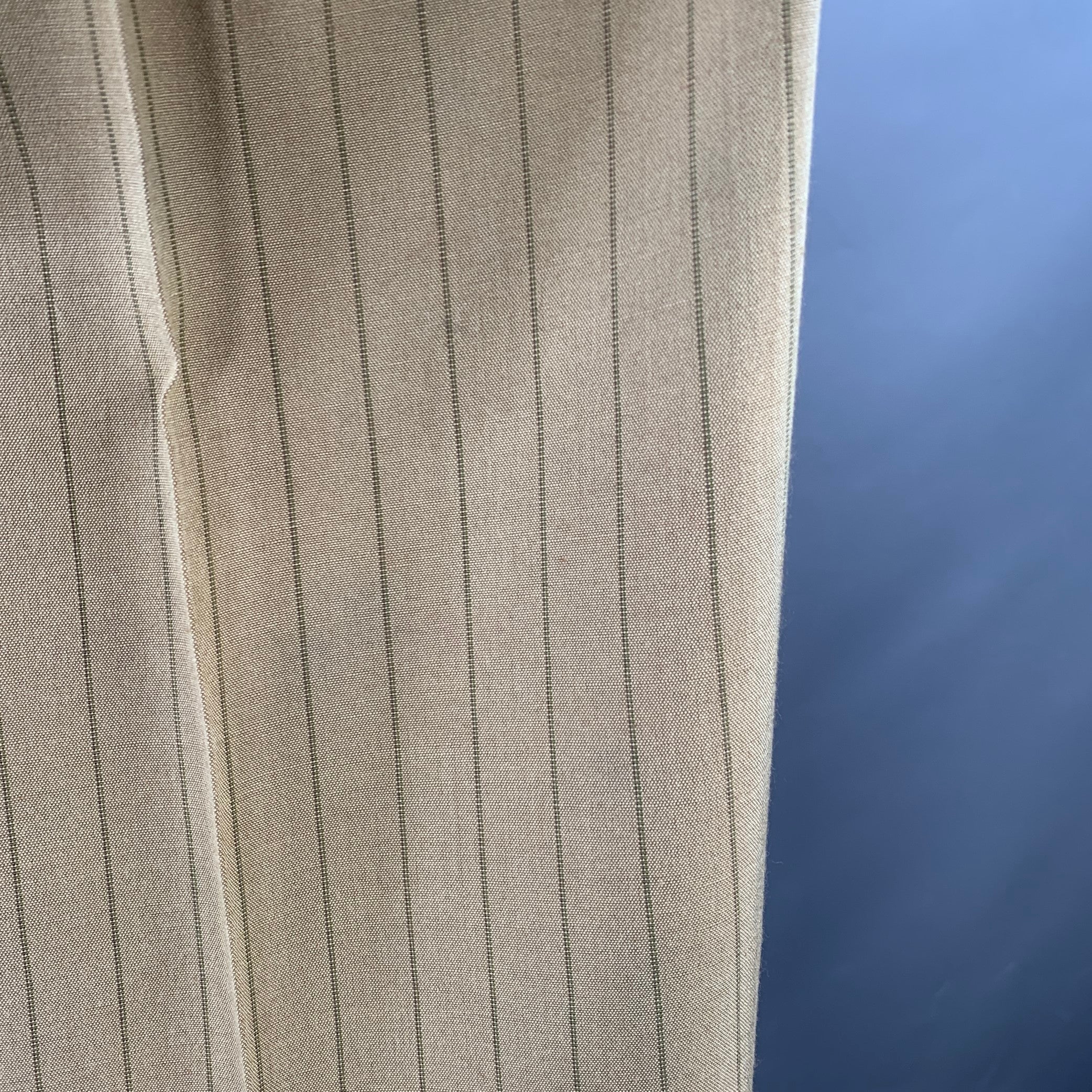 PRADA Size 32 Tan Brown Pinstripe Polyester Linen Button Fly Dress Pants - Image 4