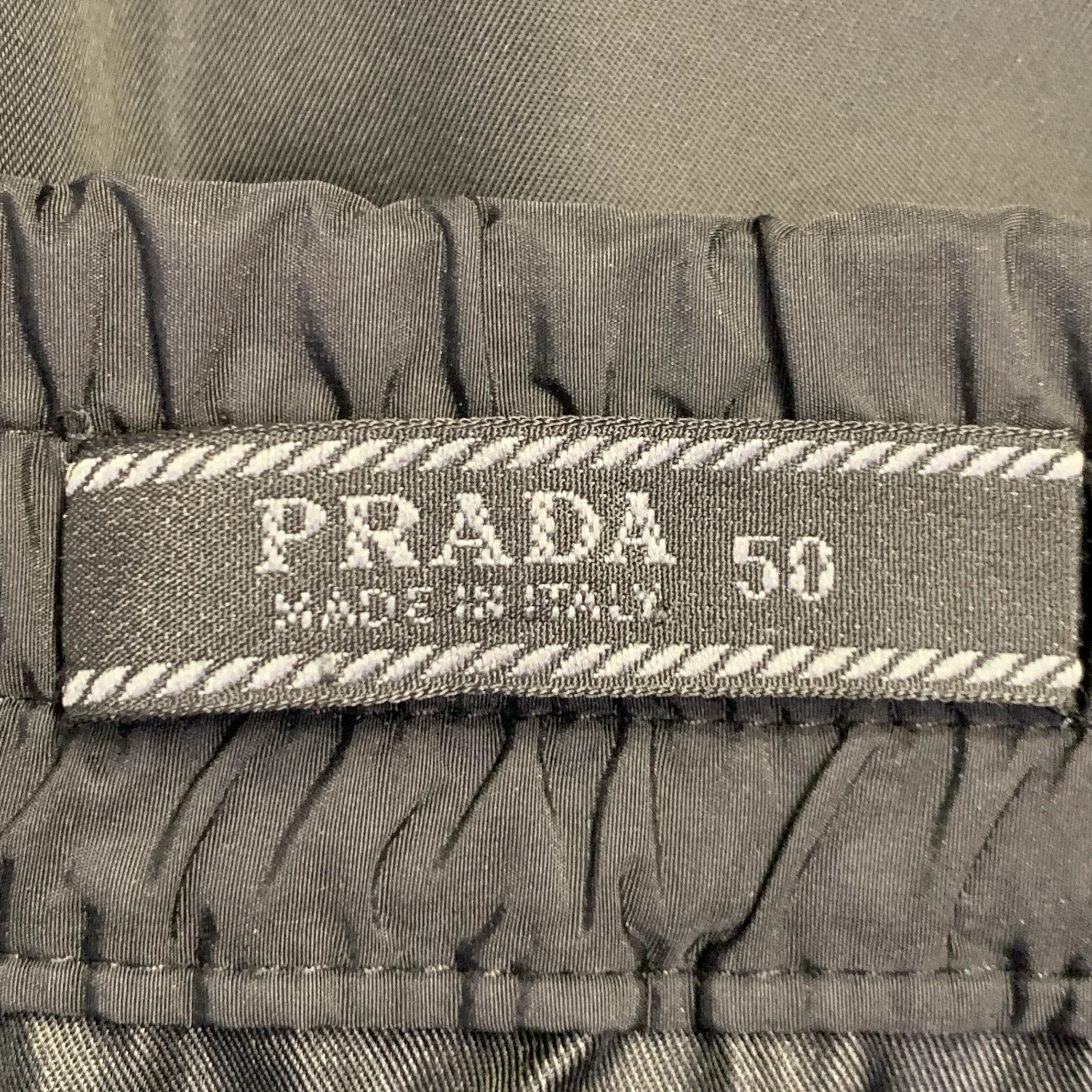 PRADA Size 34 Black Nylon Elastic Waistband Casual Pants - Image 5
