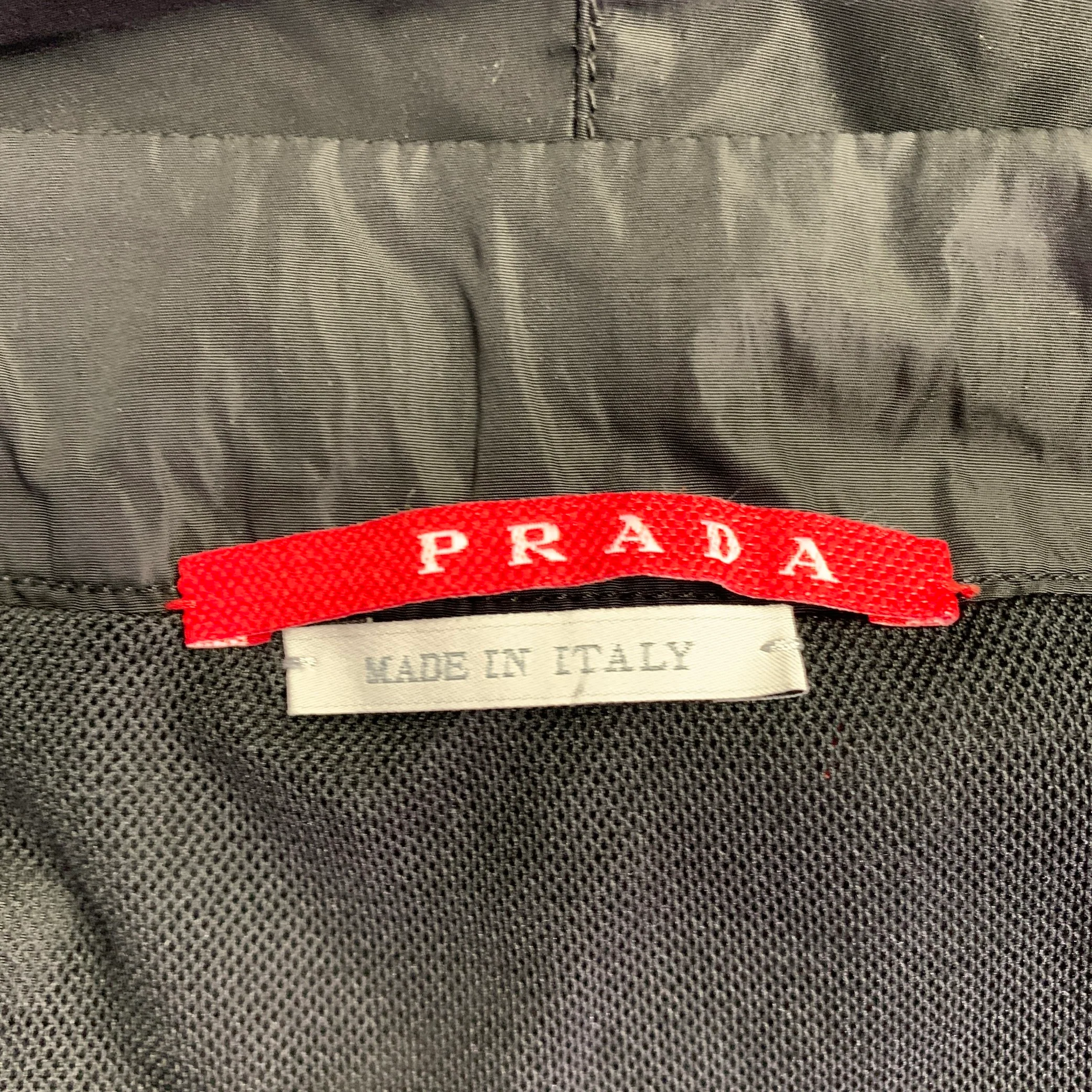 PRADA Size 34 Black Nylon Mesh Lined Zip Fly Swim Trunks - Image 6