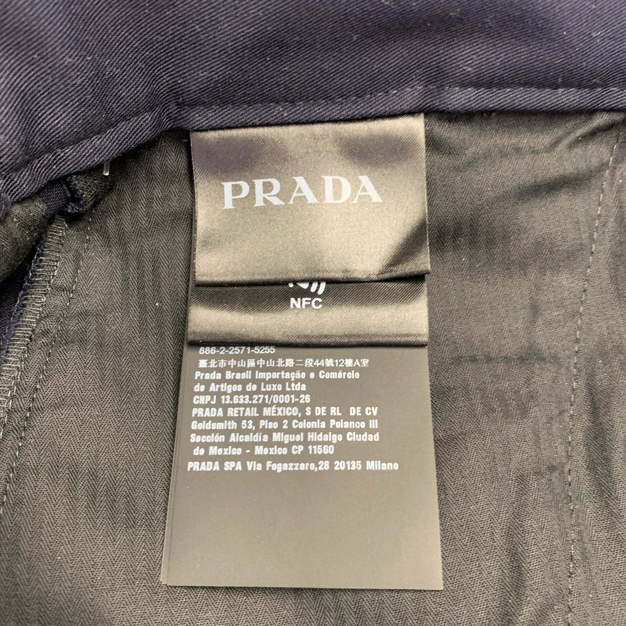 PRADA Size 34 Navy Cotton Twill Elastic Cuffs Casual Pants - Image 4