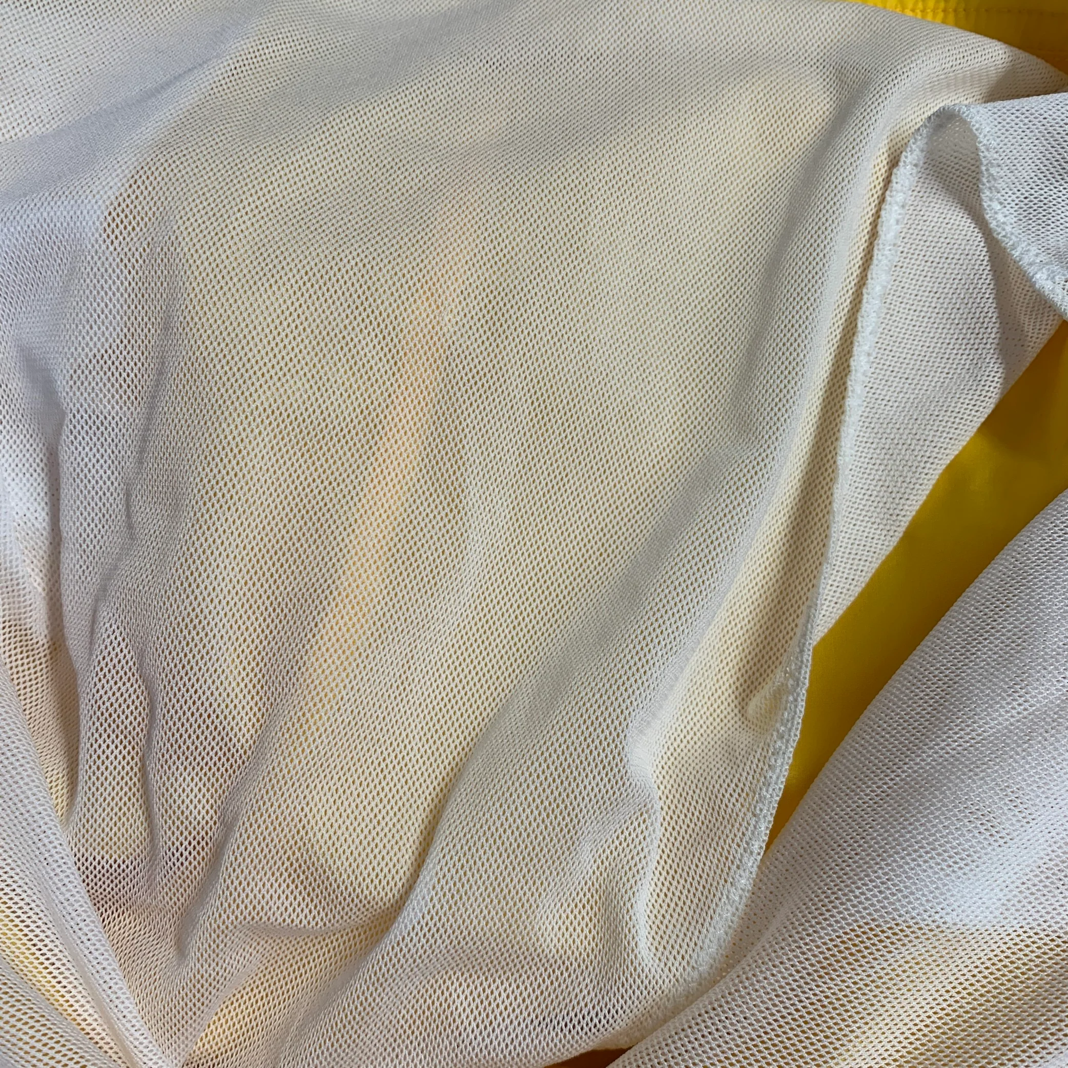 PRADA Size 34 Yellow Nylon Flat Front Mesh Lined Zip Fly Swim Trunks - Image 4