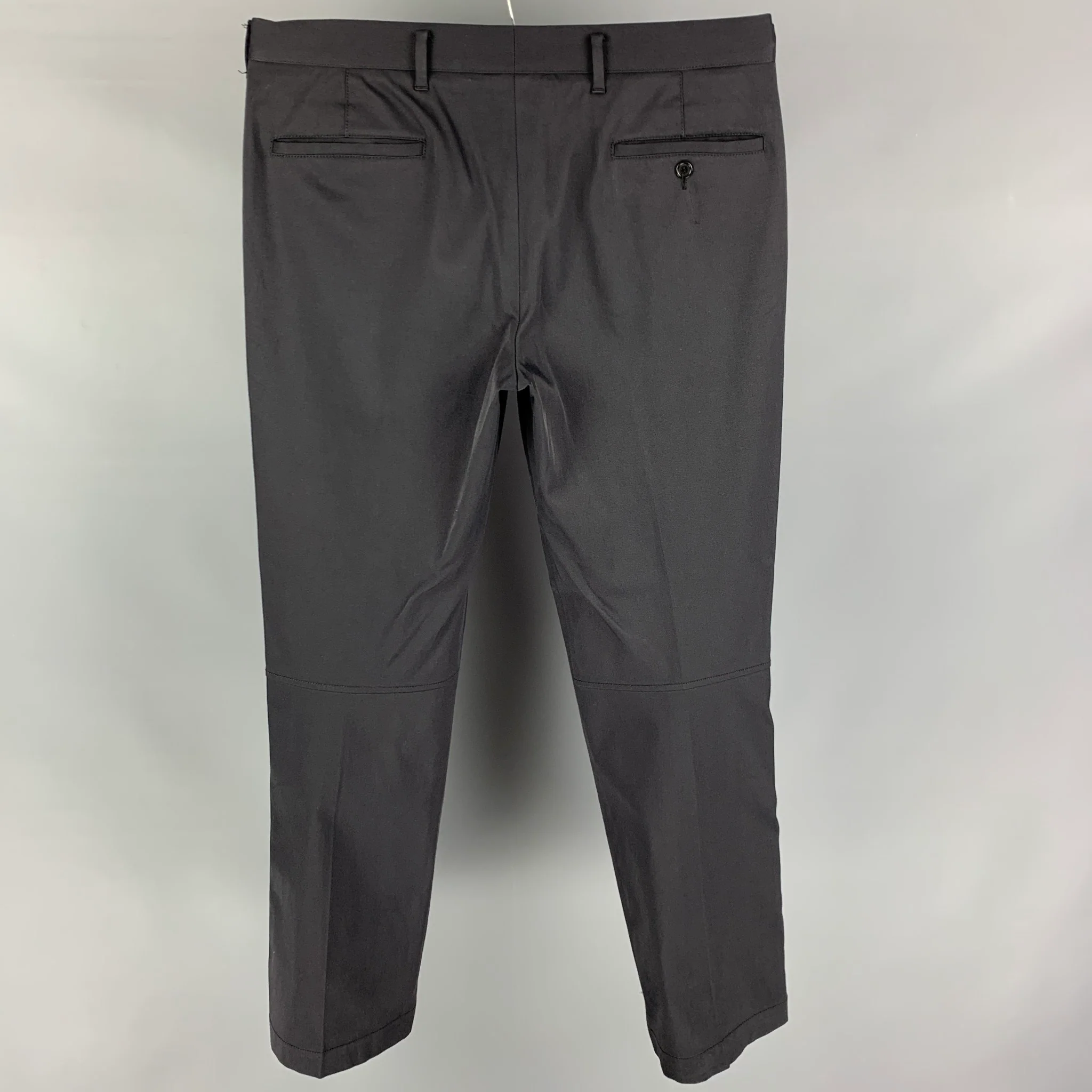 PRADA Size 36 Black Cotton Blend Zip Fly Dress Pants - Image 3