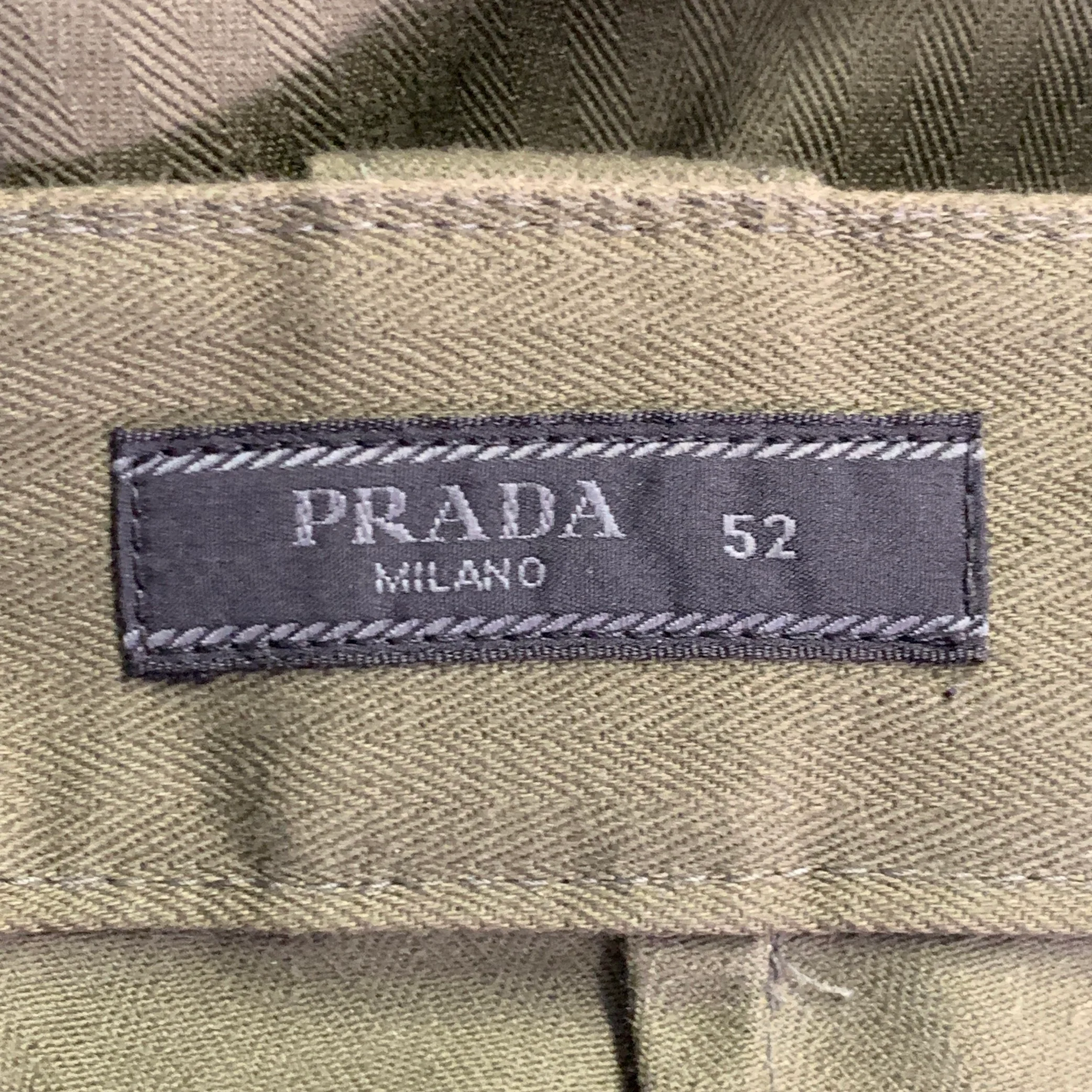 PRADA Size 36 Green Olive Cotton Tapered Elastic Cuffs Zip Fly Casual Pants - Image 6