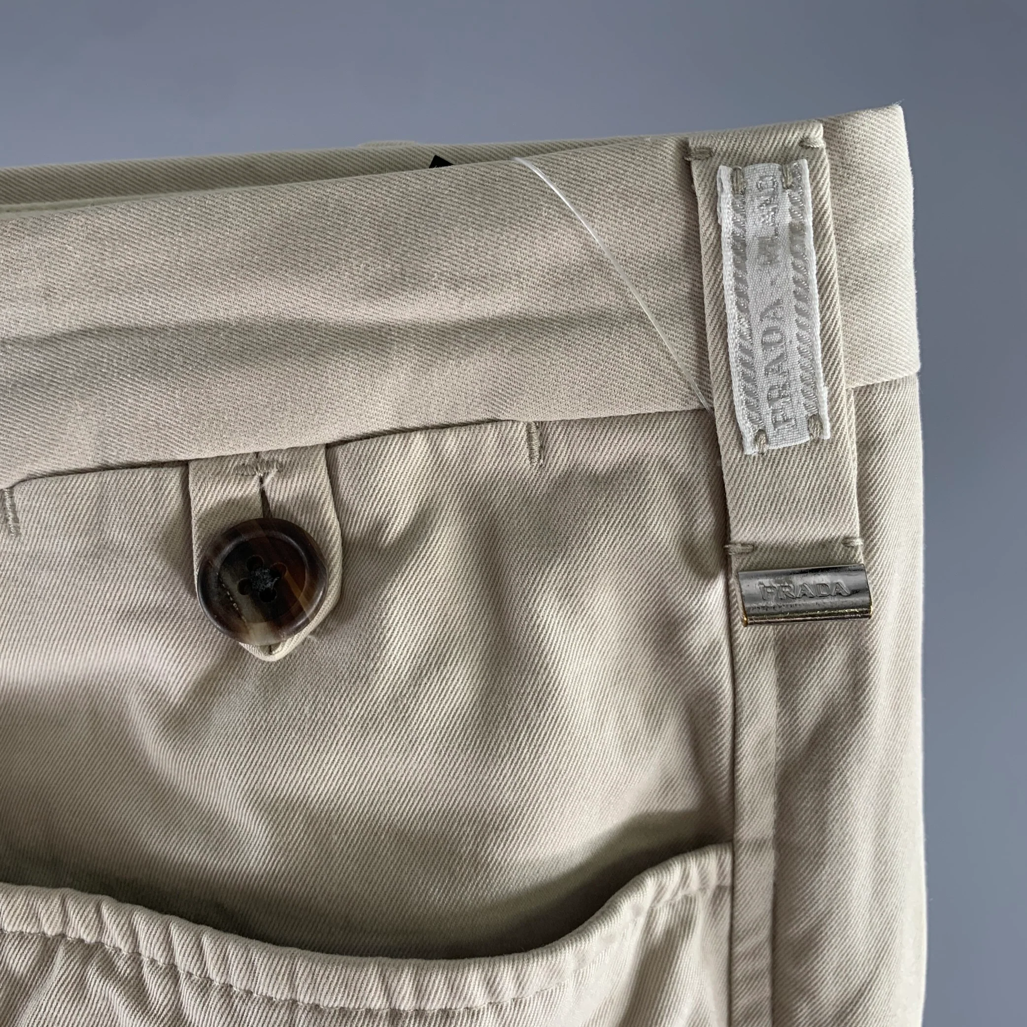 PRADA Size 36 Khaki Cotton Zip Fly Casual Pants - Image 2