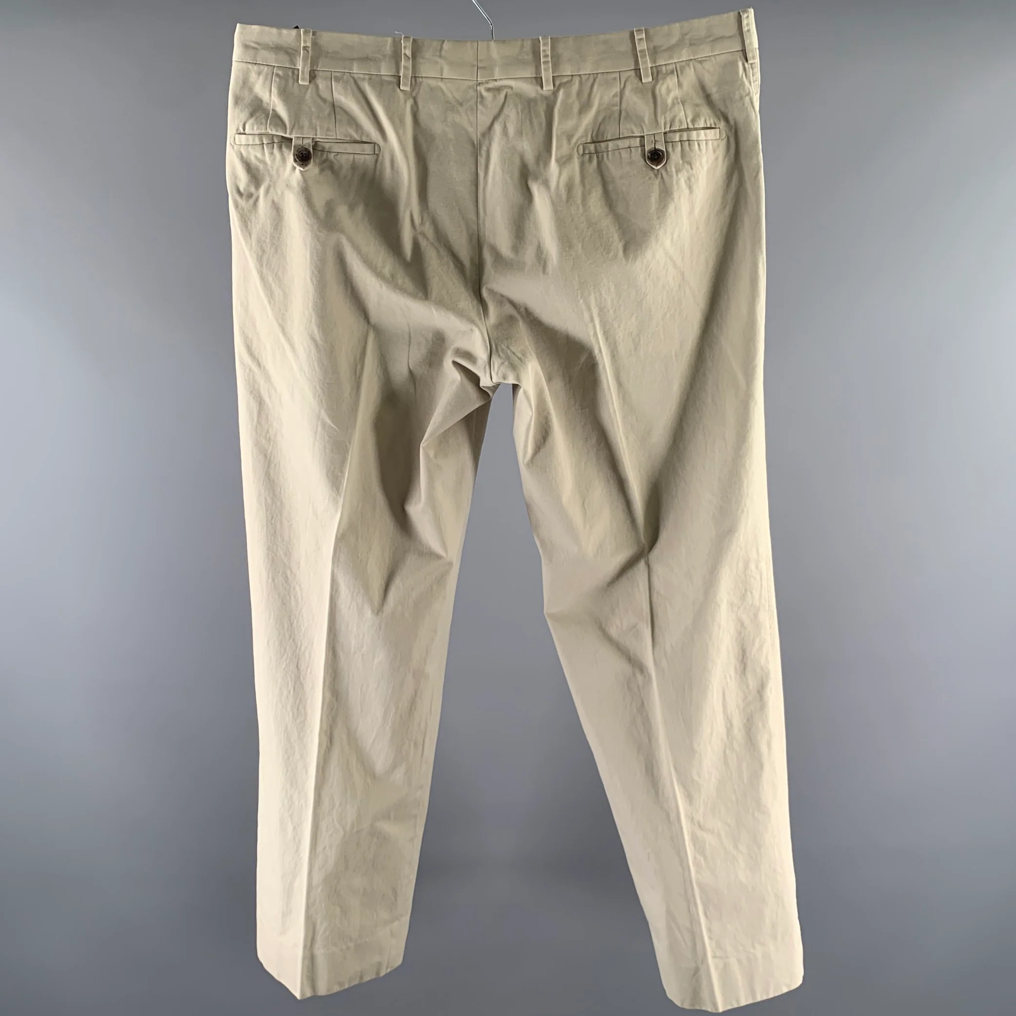 PRADA Size 36 Khaki Cotton Zip Fly Casual Pants - Image 3