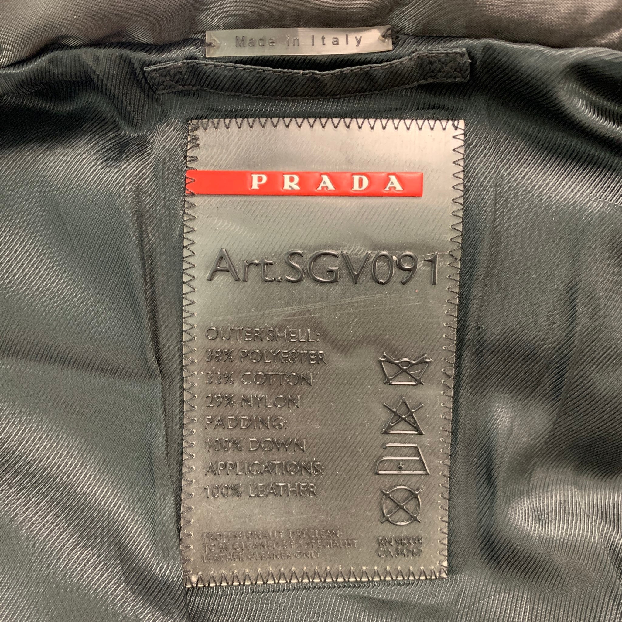 PRADA Size 38 Black Quilted Polyester Blend Jacket - Image 4