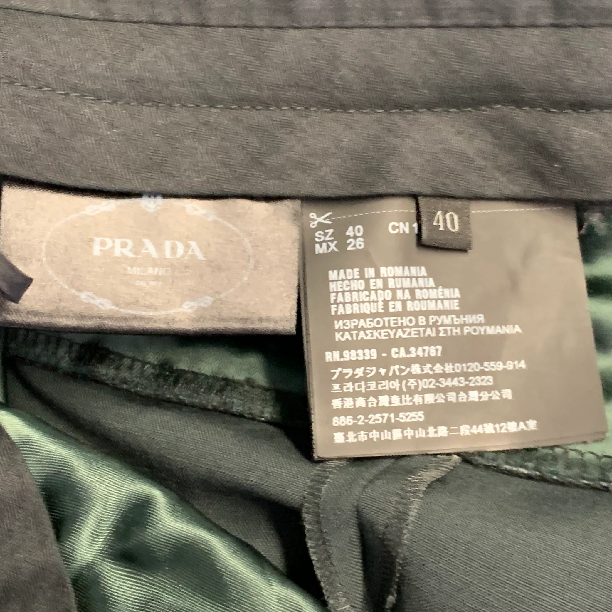 PRADA Size 4 Forest Green Wool Mohair Cuffed Straight Dress Pants - Image 5