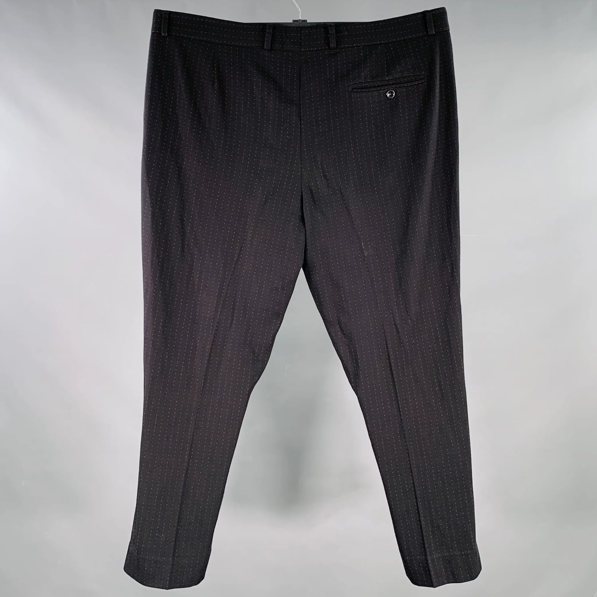 PRADA Size 40 Black Yellow Dots Flat Front Dress Pants - Image 3