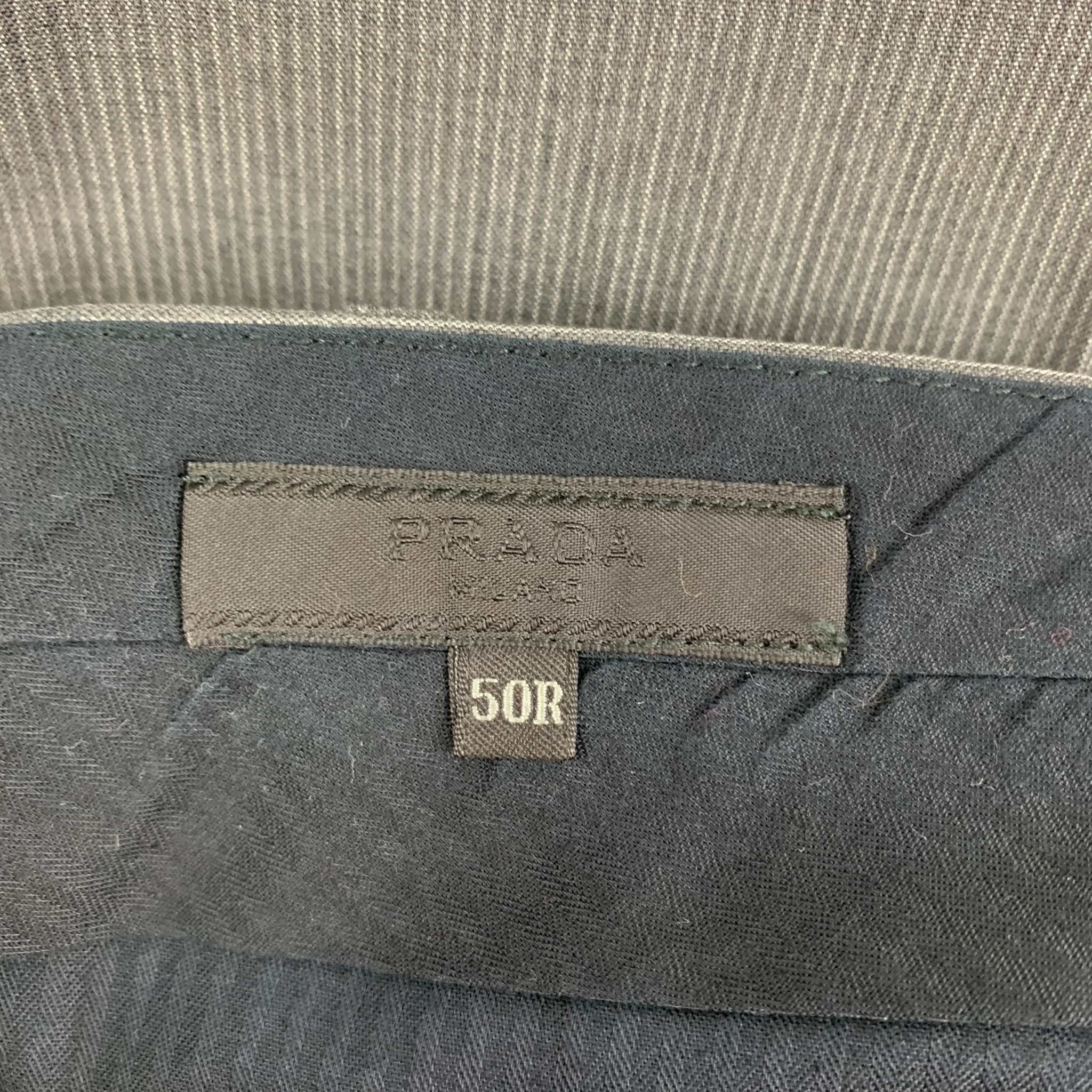 PRADA Size 40 Grey Silver Pinstripe Virgin Wool Silk Suit - Image 10