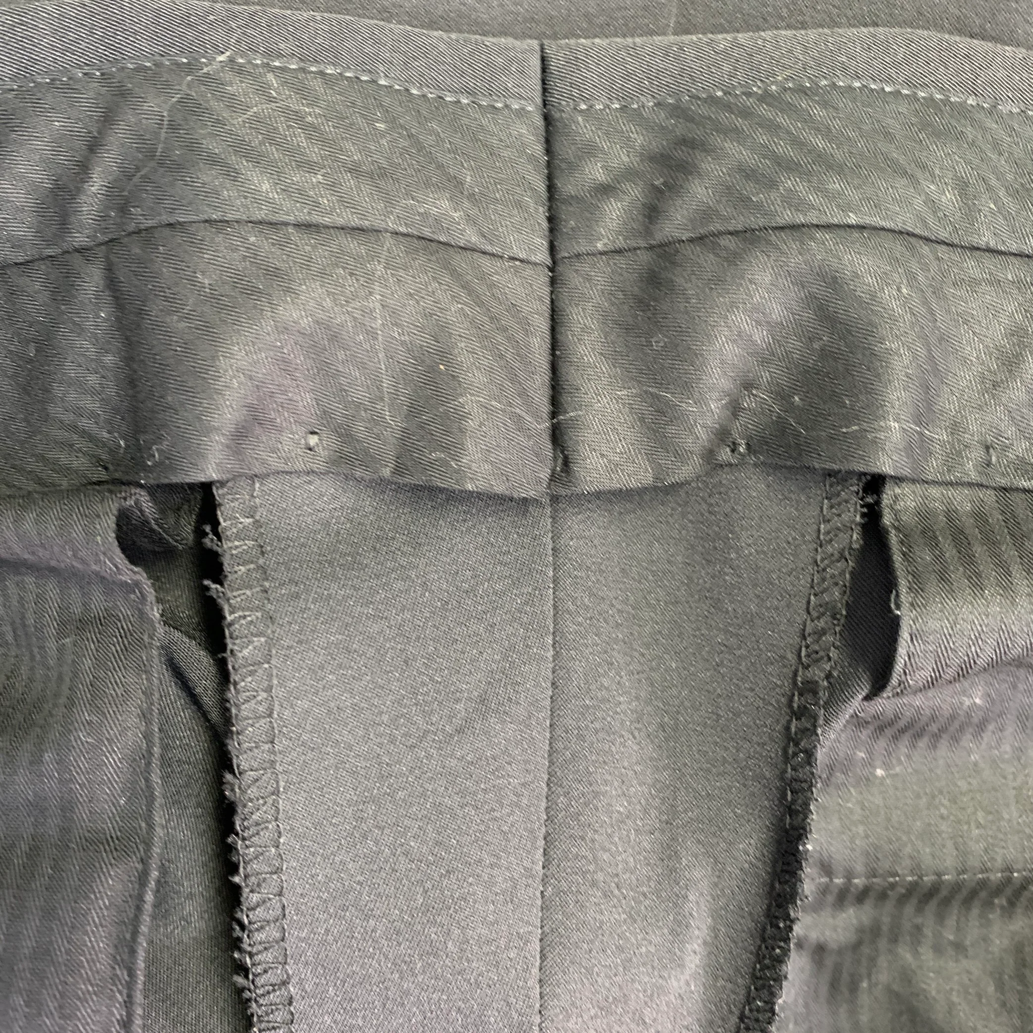 PRADA Size 42 Black Polyester Blend Twill Single Breasted Notch Lapel Suit - Image 16