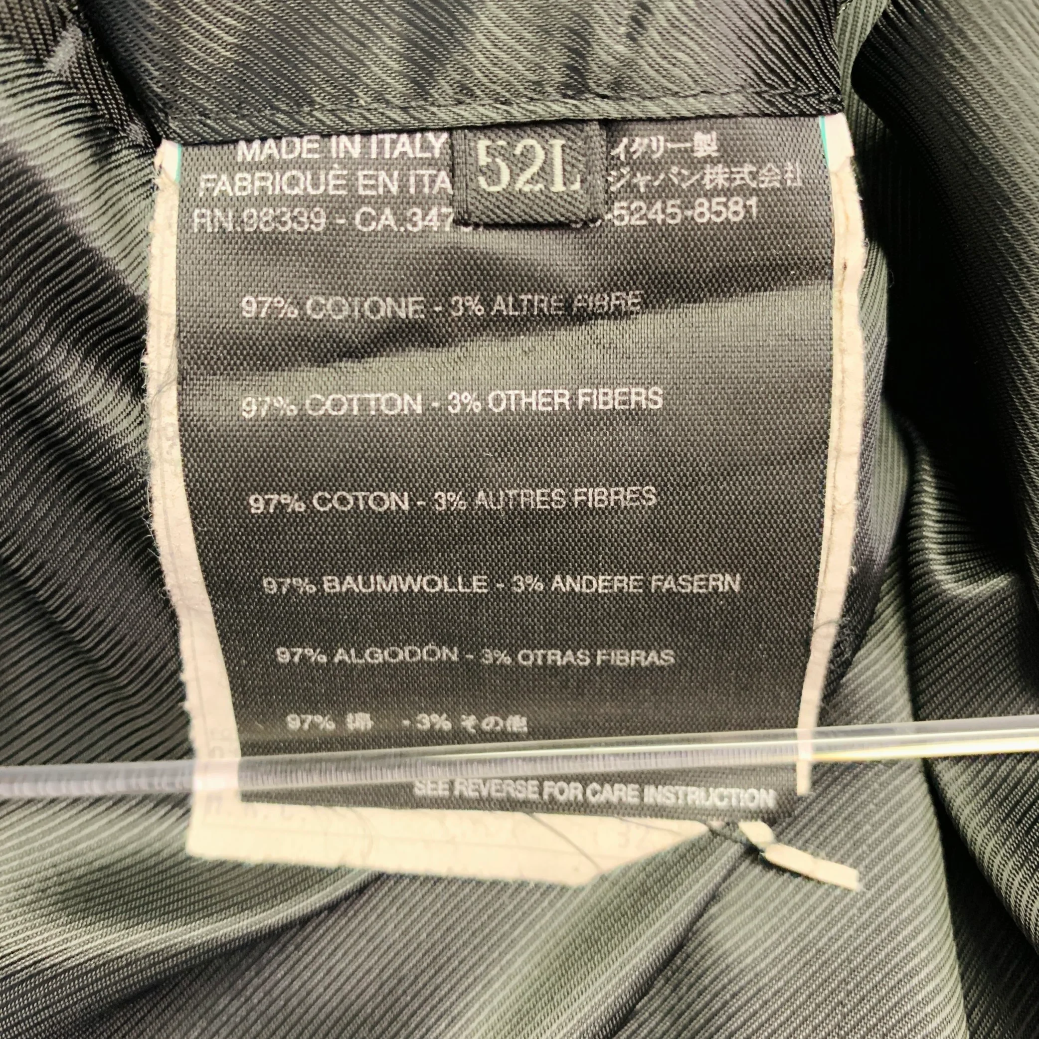 PRADA Size 42 Long Corduroy Cotton Blend Single Breasted Notch Lapel Suit - Image 10