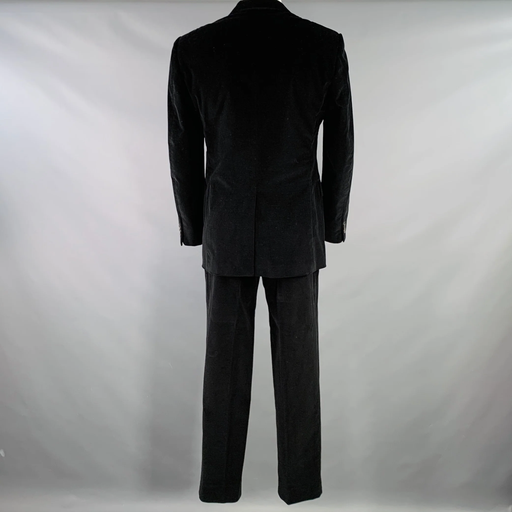 PRADA Size 42 Long Corduroy Cotton Blend Single Breasted Notch Lapel Suit - Image 3
