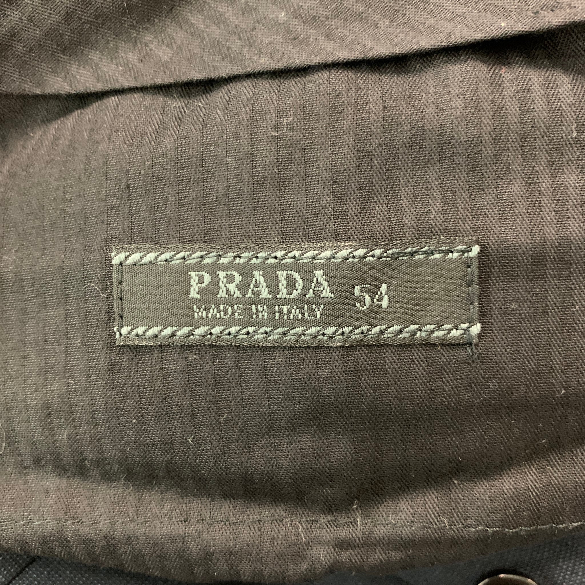 PRADA Size 44 Navy Virgin Wool Silk Single Breasted Suit - Image 7