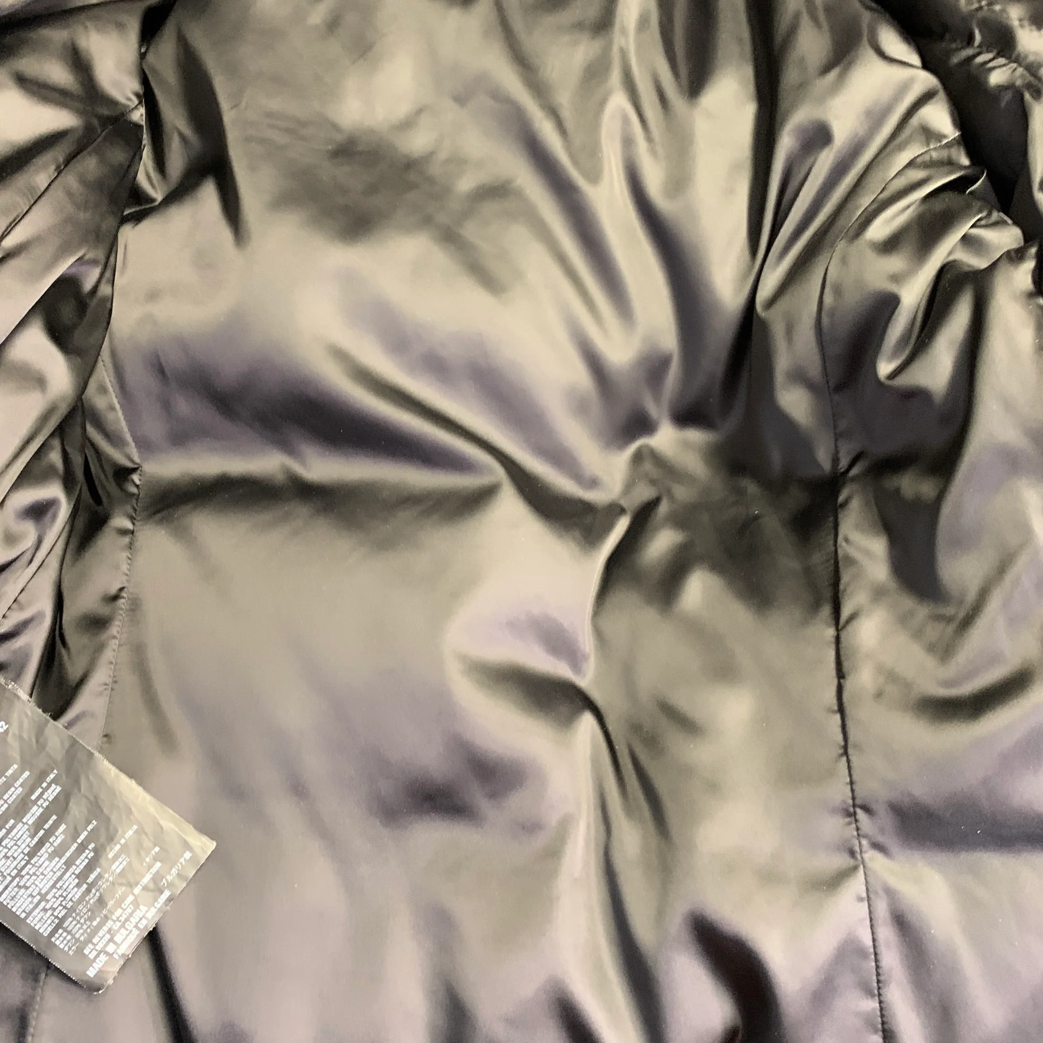 PRADA Size 6 Black Polyamide Quilted Fur Collar Button Down Coat - Image 7