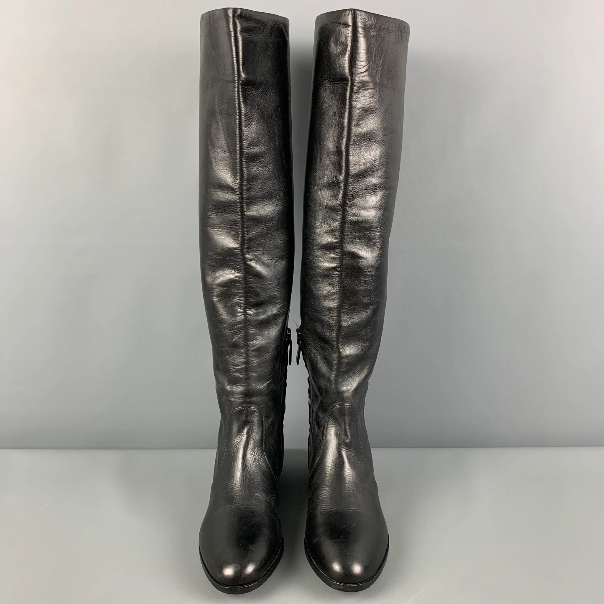PRADA Size 7.5 Black Flat Boots - Image 3