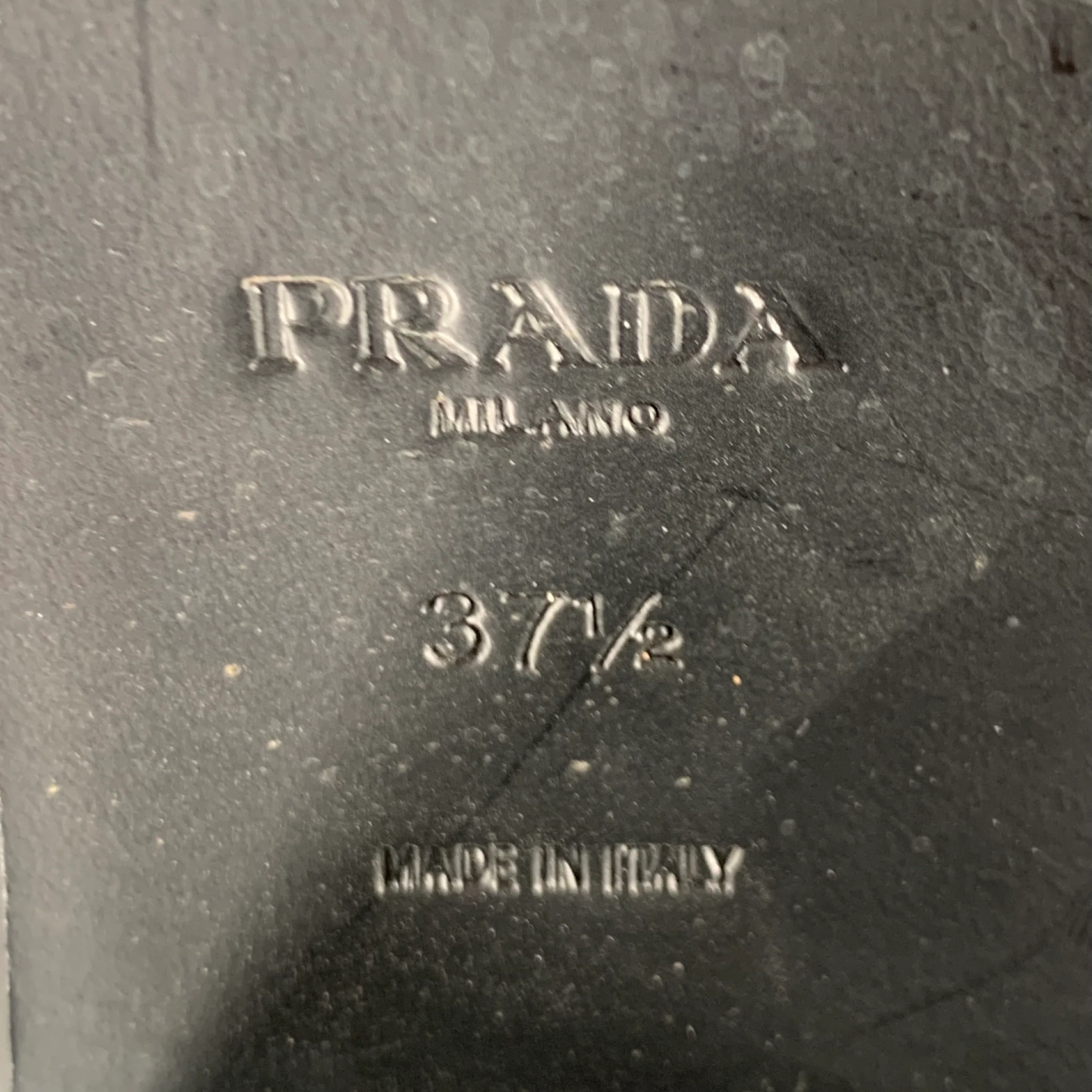 PRADA Size 7.5 Black Leather Penny Loafer Pumps - Image 8