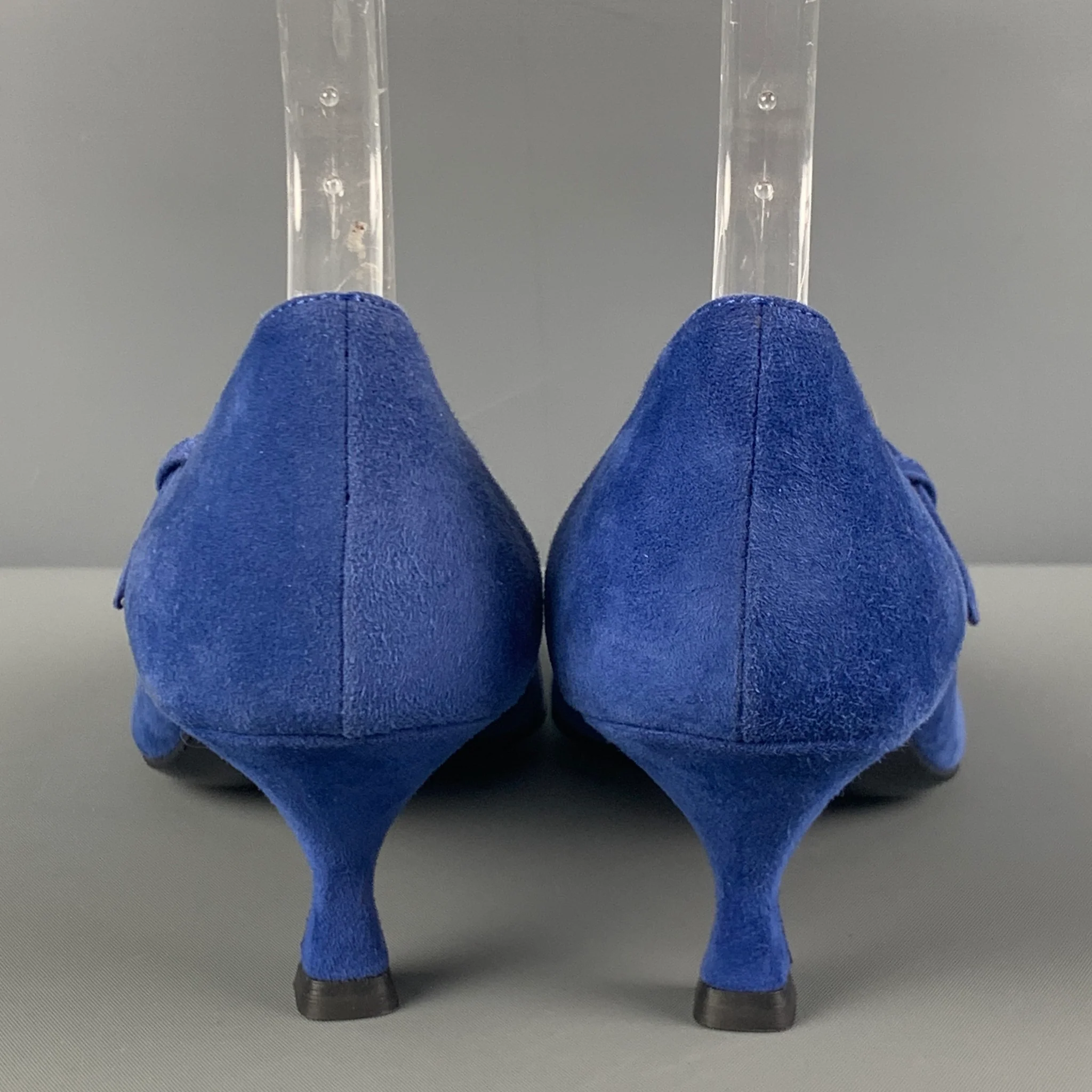 PRADA Size 7 Blue Suede Kitten Heel Pumps - Image 5