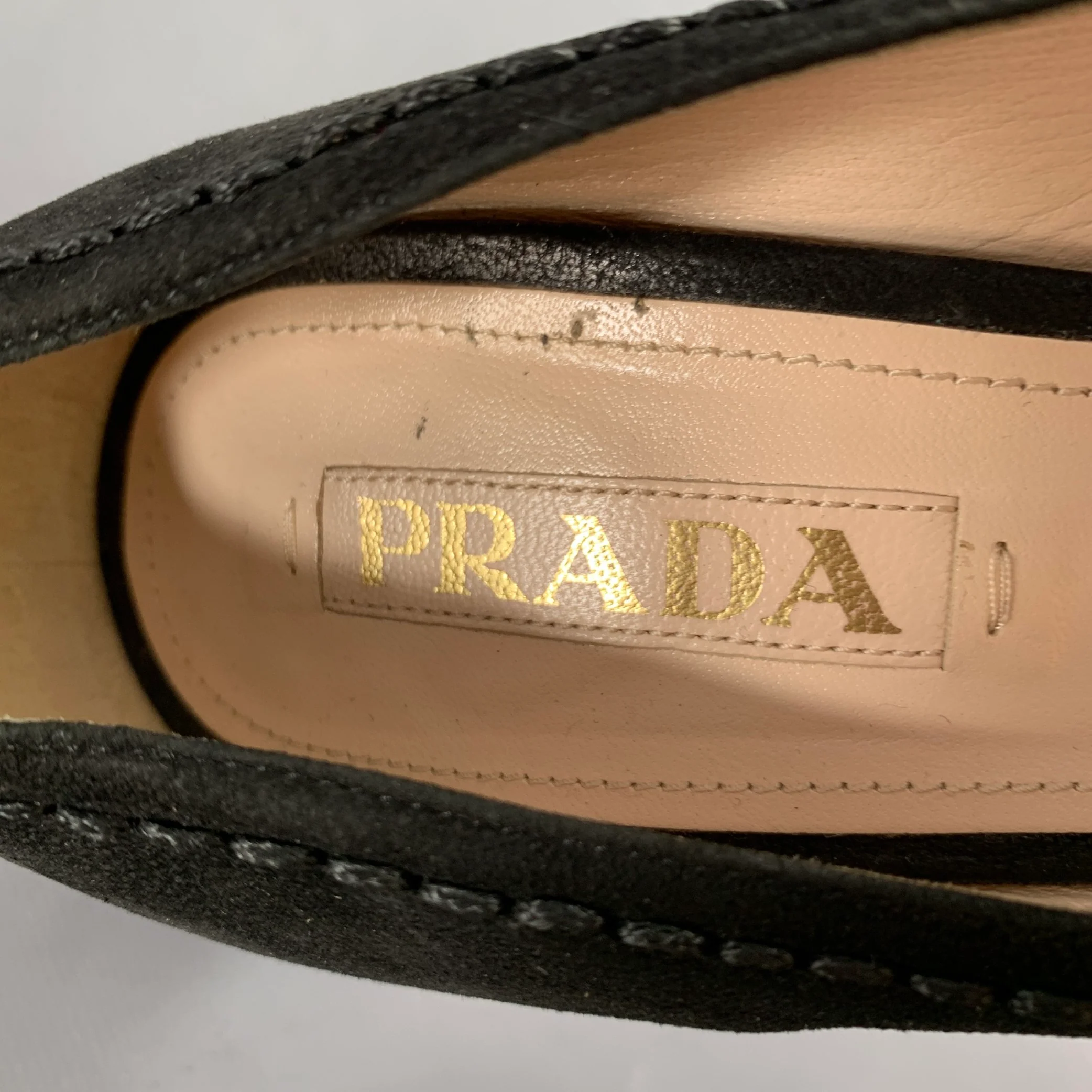 PRADA Size 8 Black Leather Peep Toe Pumps - Image 6