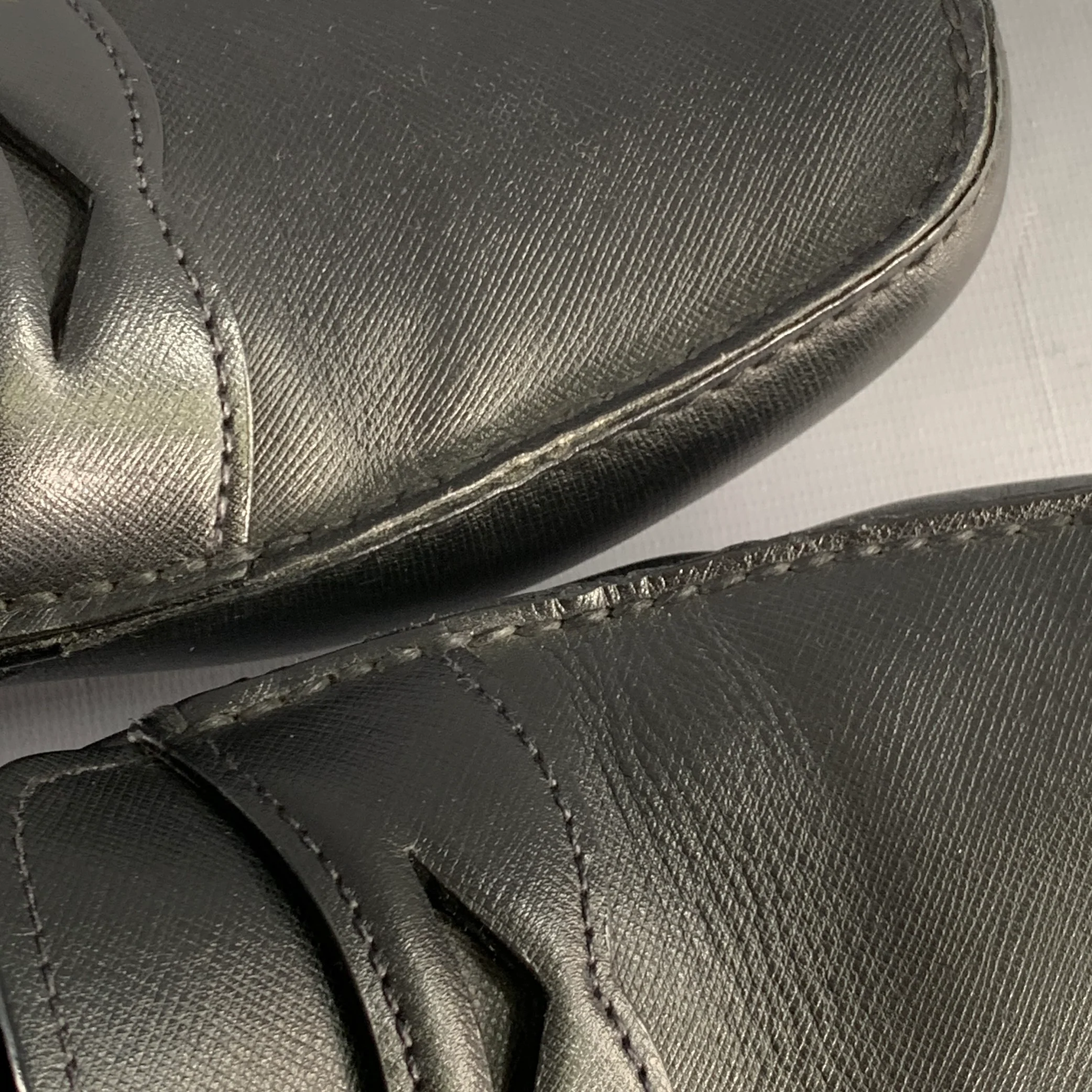 PRADA Size 10.5 Black Saffiano Leather Drivers Penny Loafers - Image 10