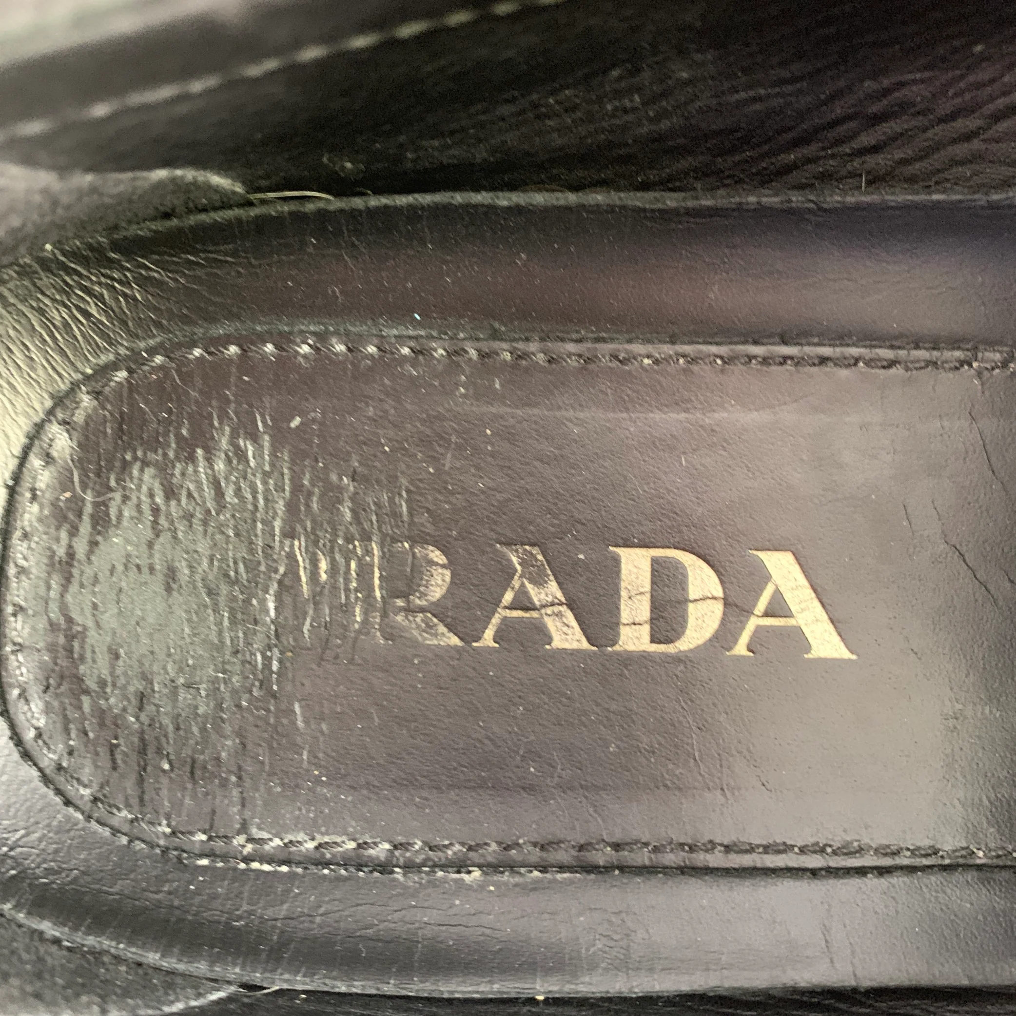 PRADA Size 10.5 Black Saffiano Leather Drivers Penny Loafers - Image 7